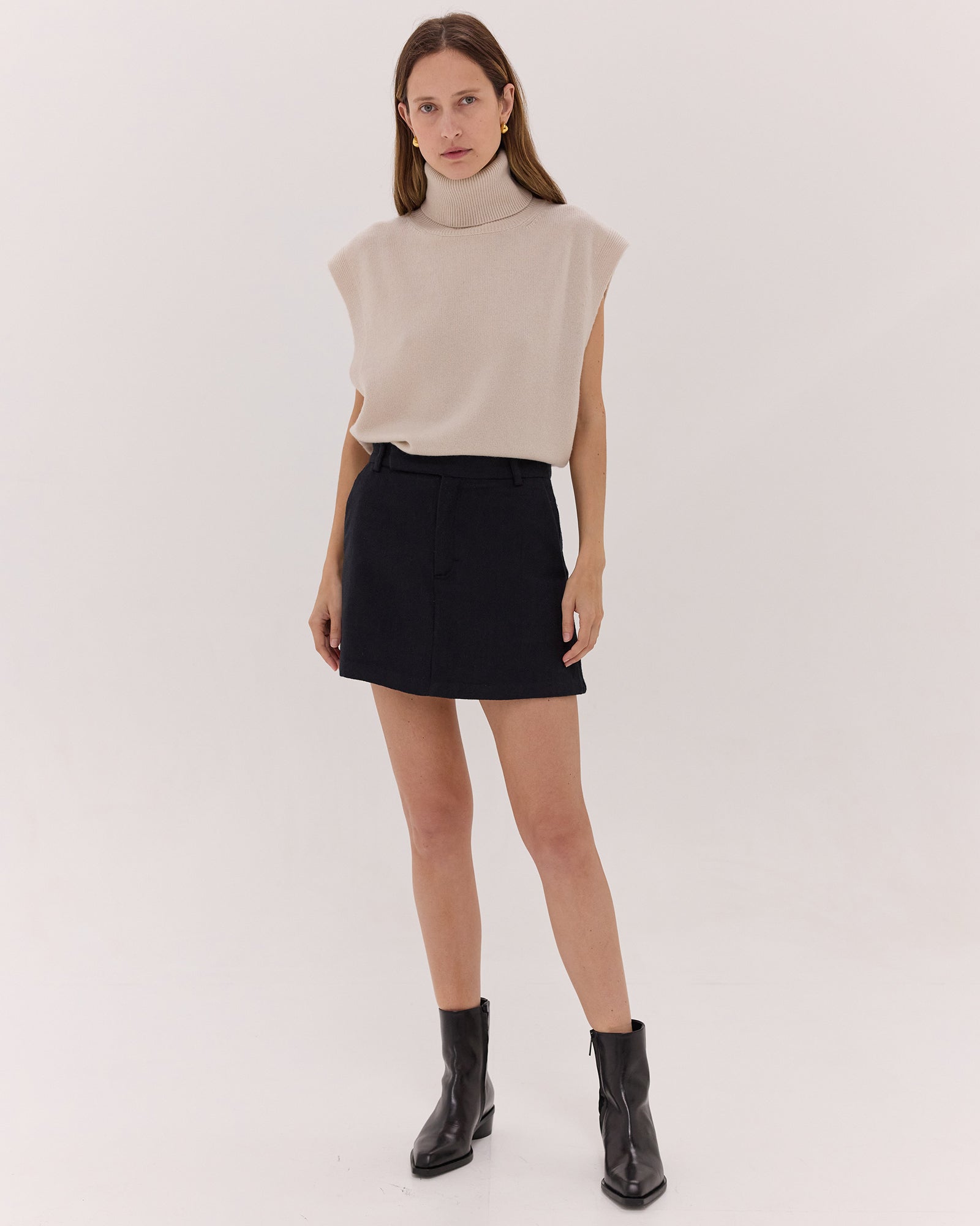 The Wool Mini Skirt | Black
