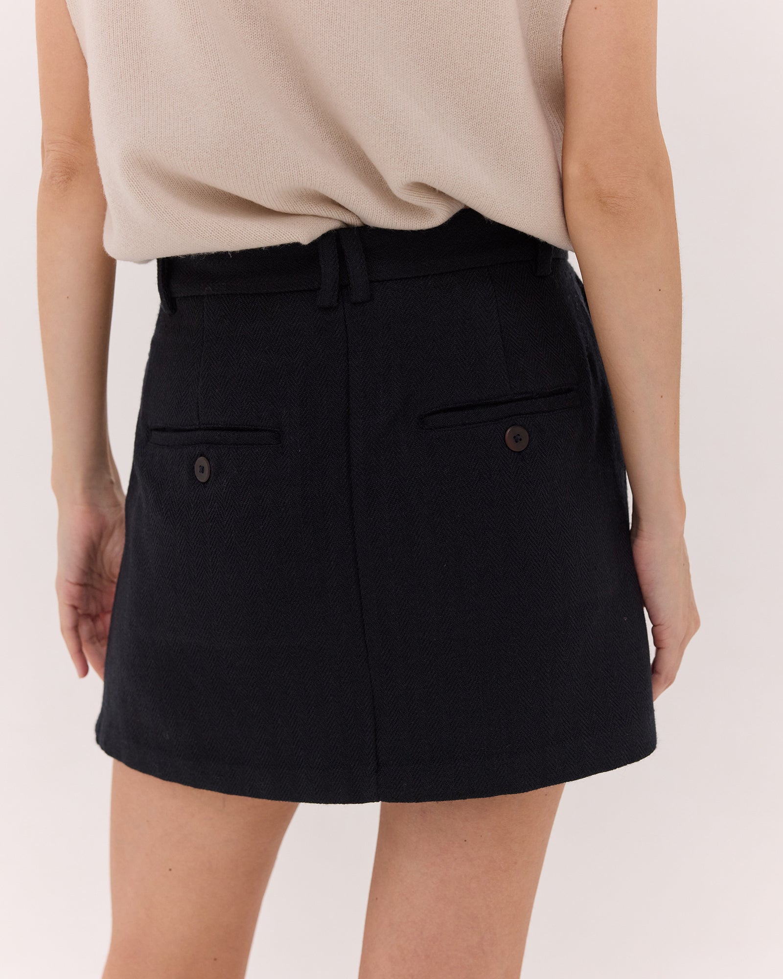 The Wool Mini Skirt | Black