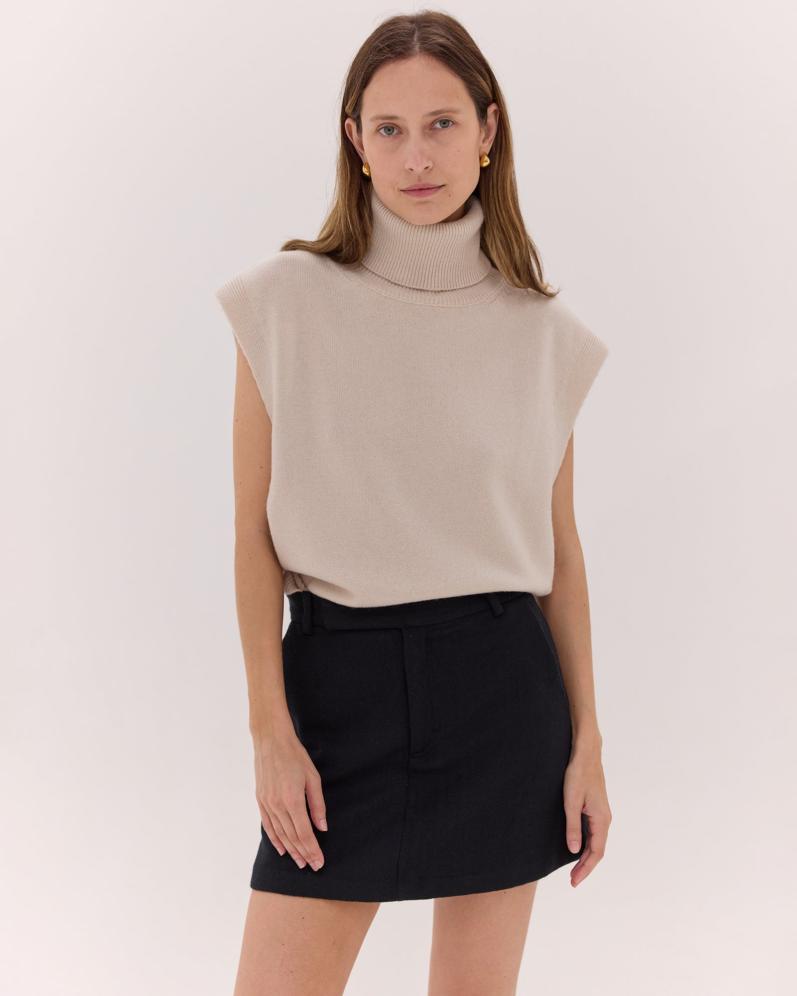 The Wool Mini Skirt | Black