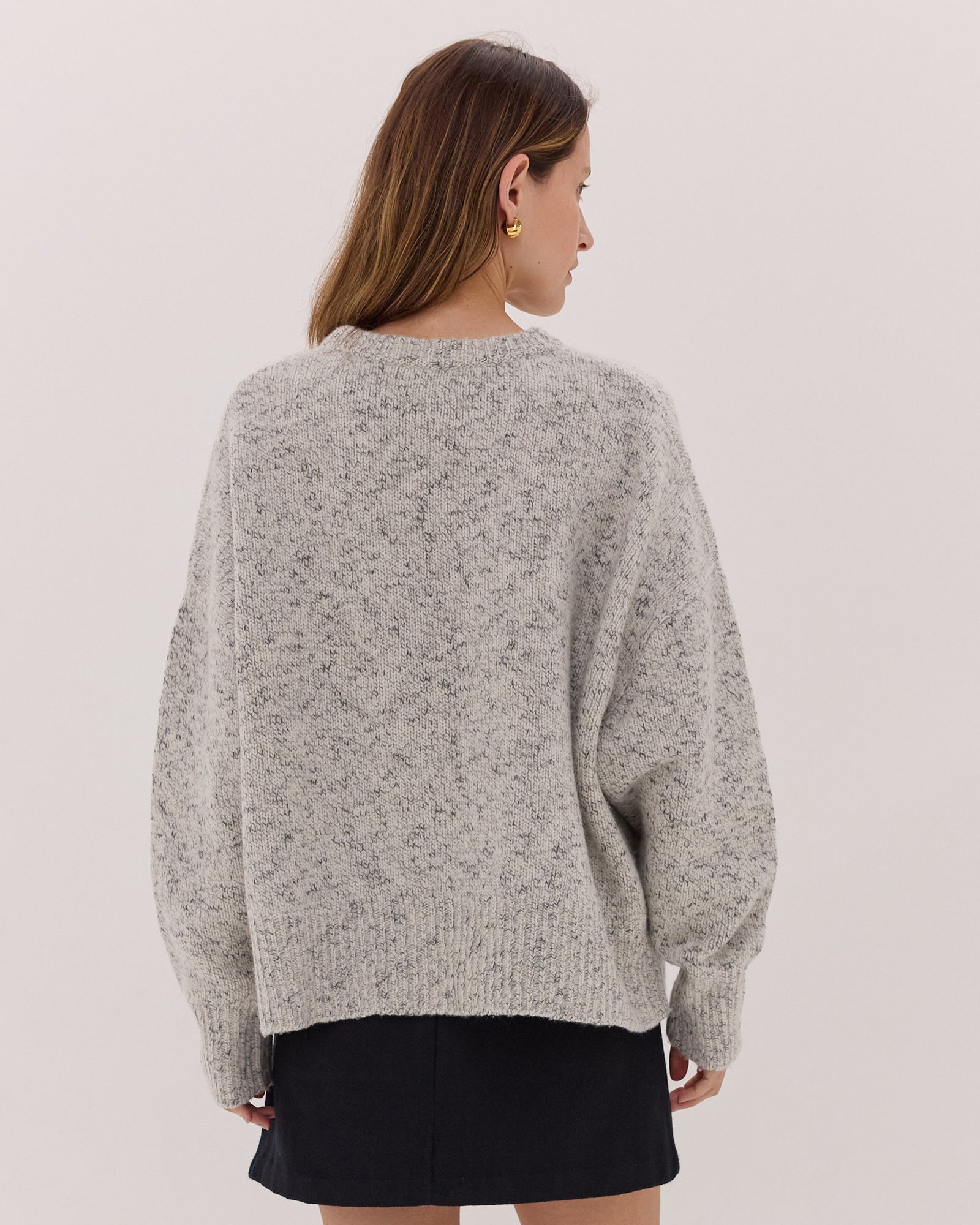 The Billow Sleeve Jumper | Black Fleck