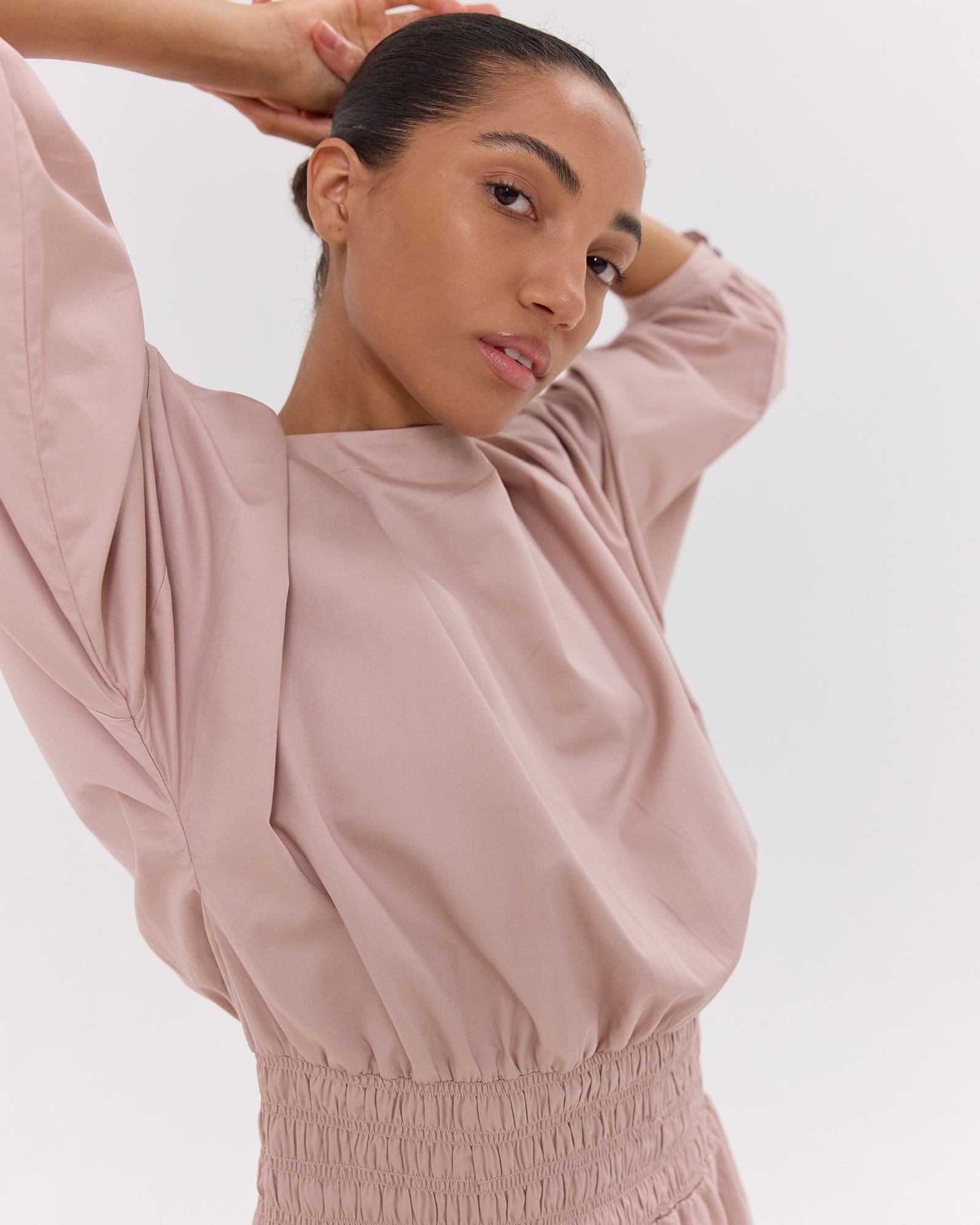 The Shirred Billow Sleeve Dress | Lotus