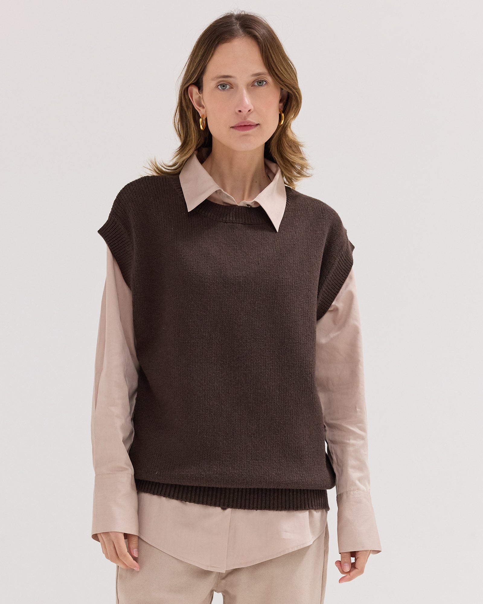 The Crew Neck Vest | Brazil Nut