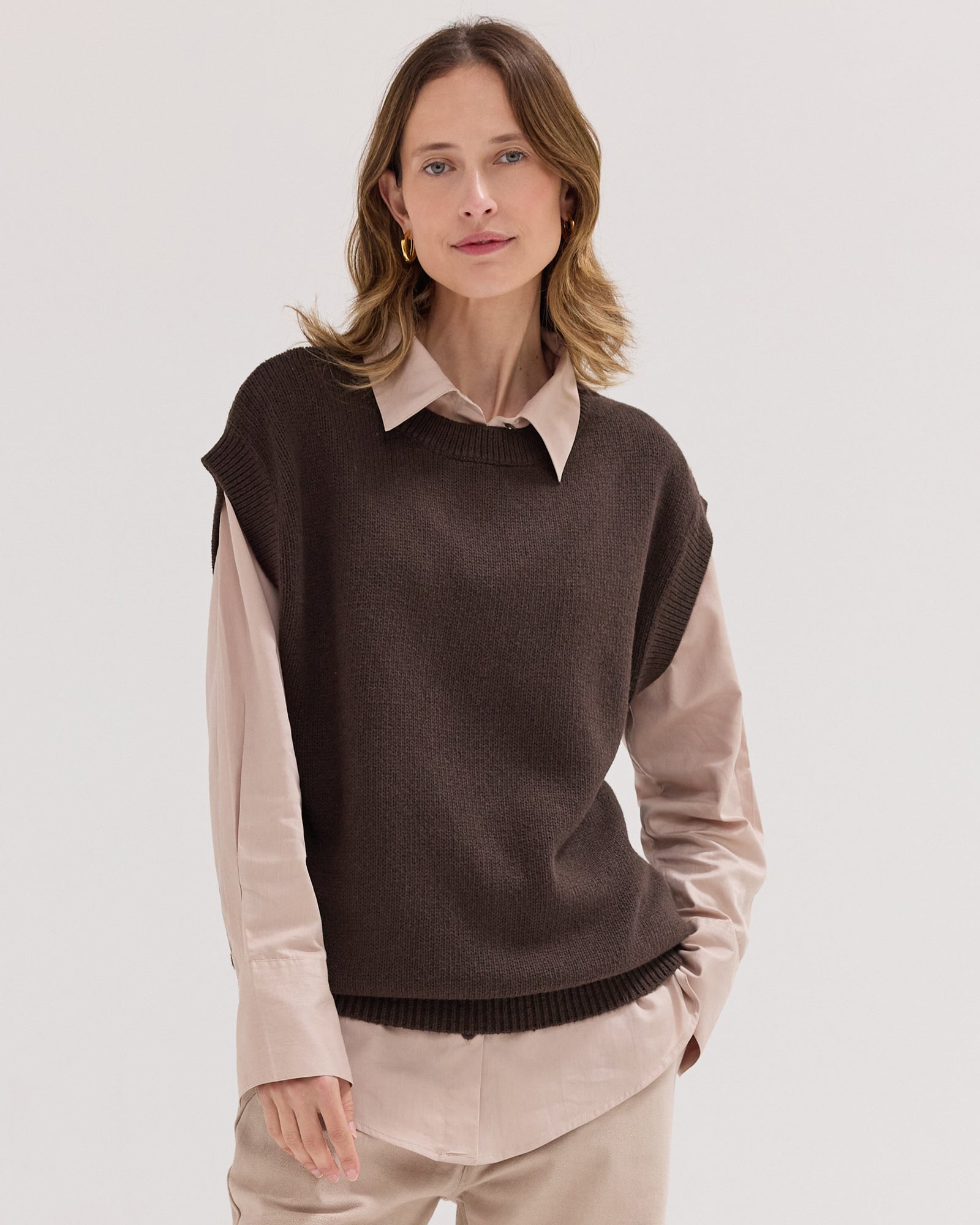 The Crew Neck Vest | Brazil Nut