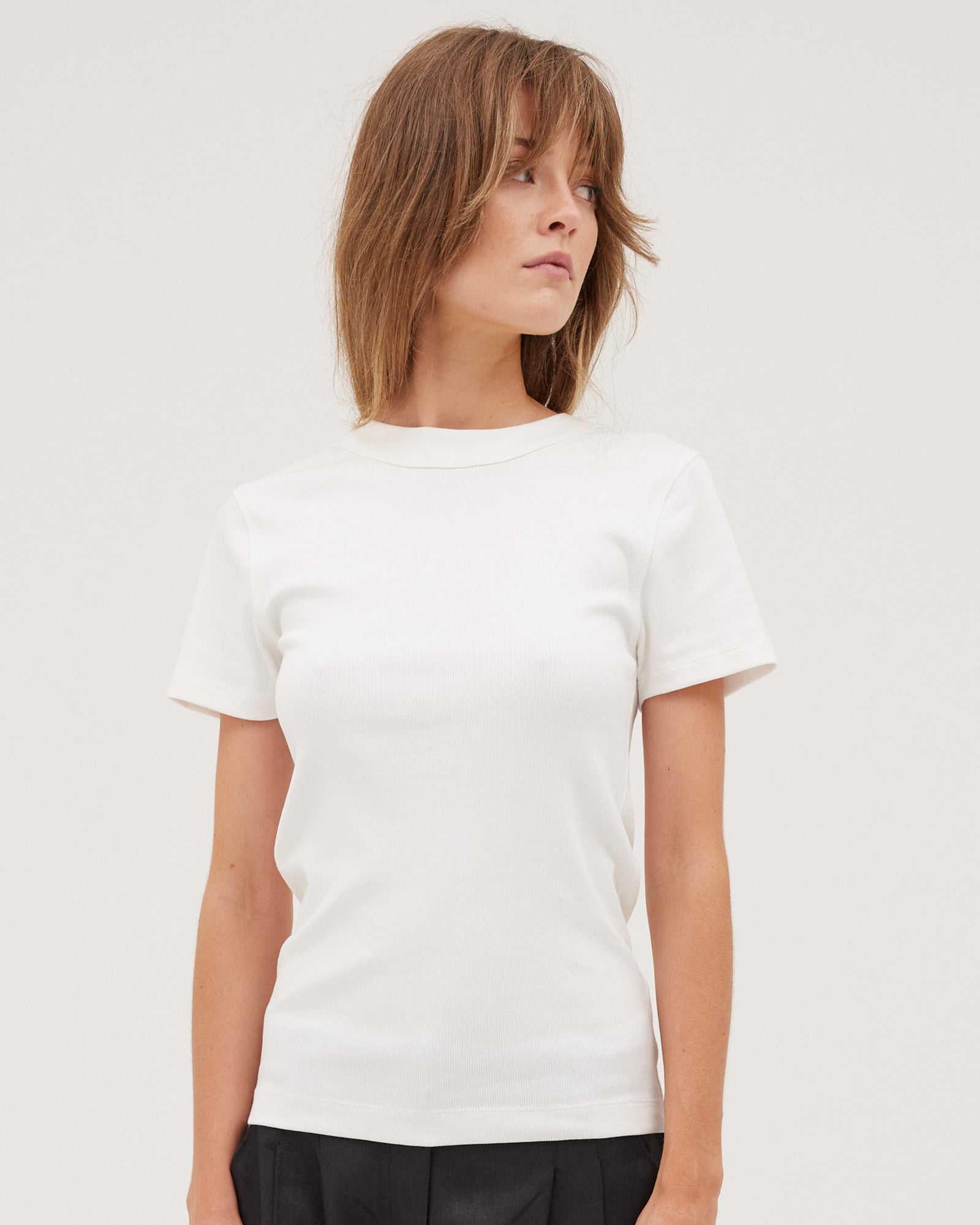 The Ribbed Tee | White