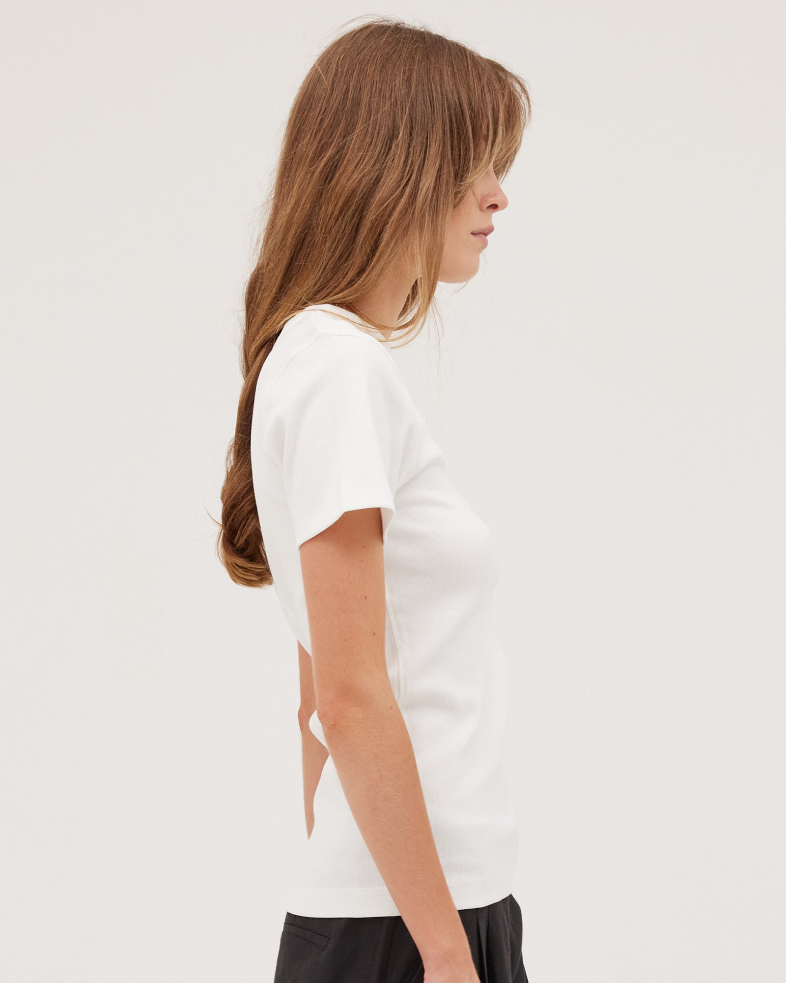 The Ribbed Tee | White