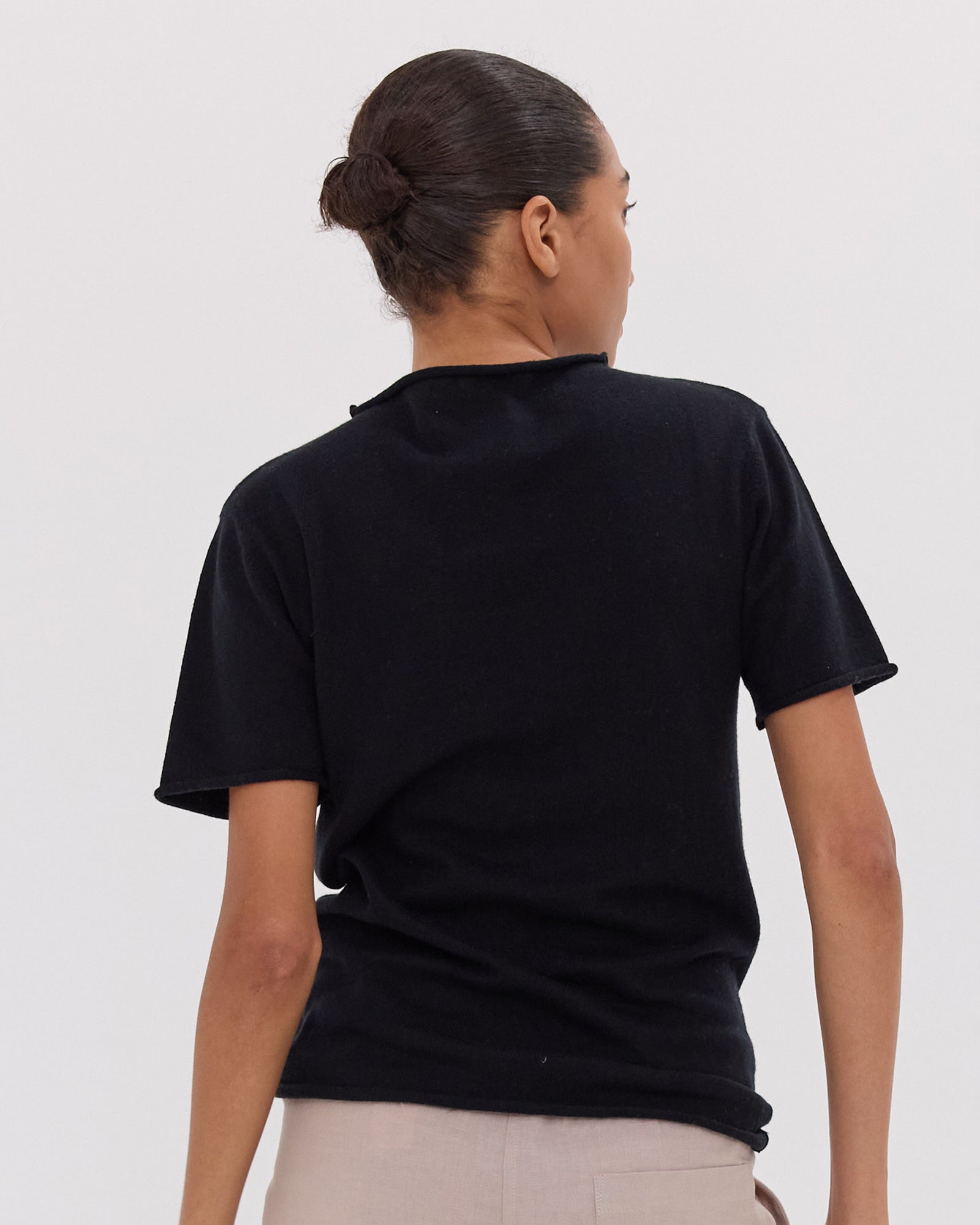 The Funnel Neck Tee | Black