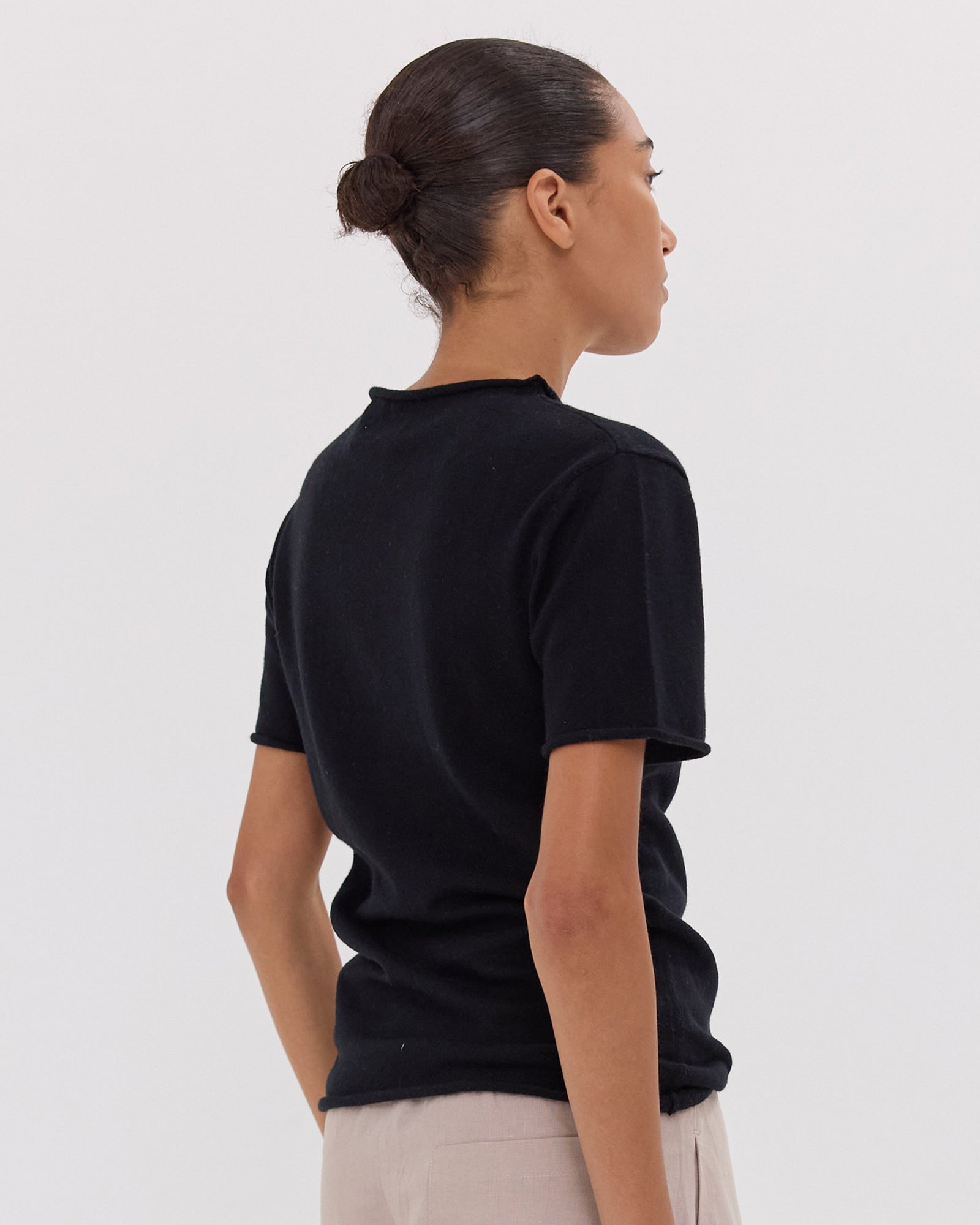 The Funnel Neck Tee | Black