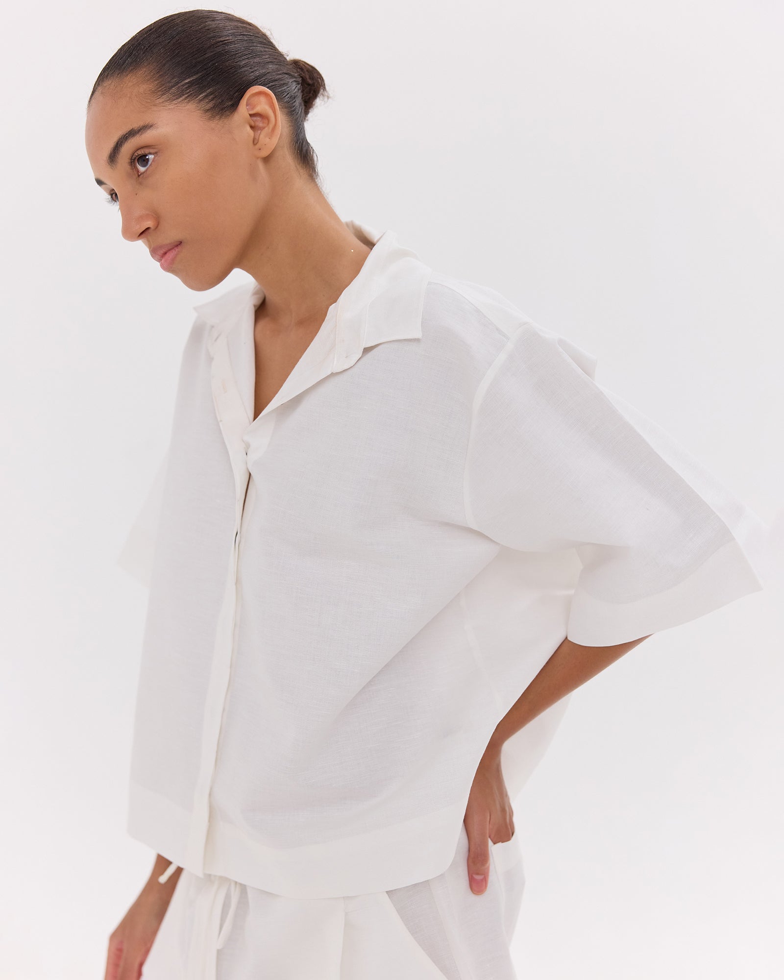 The Cropped Shirt | White