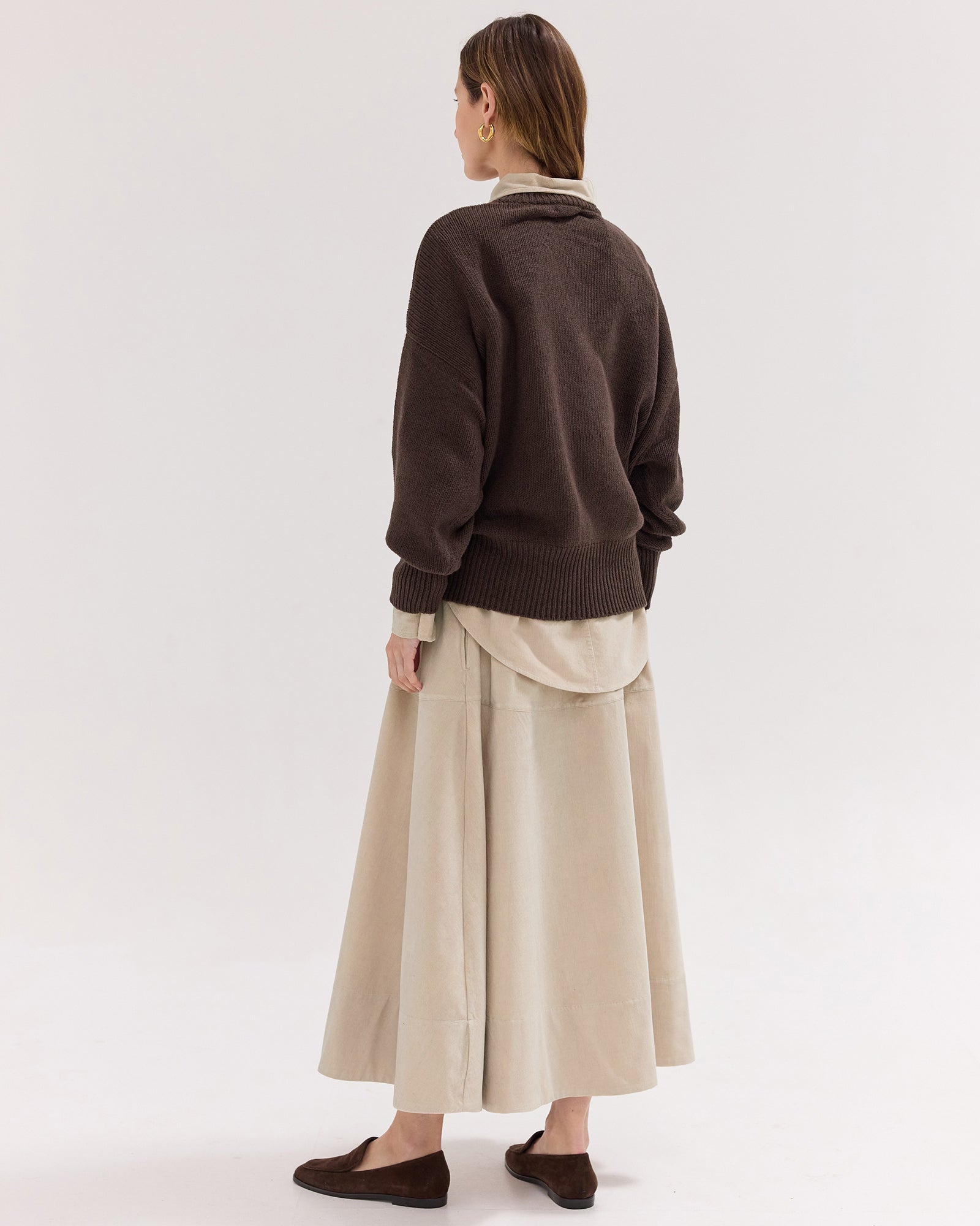 The Corduroy Maxi Skirt | Pebble