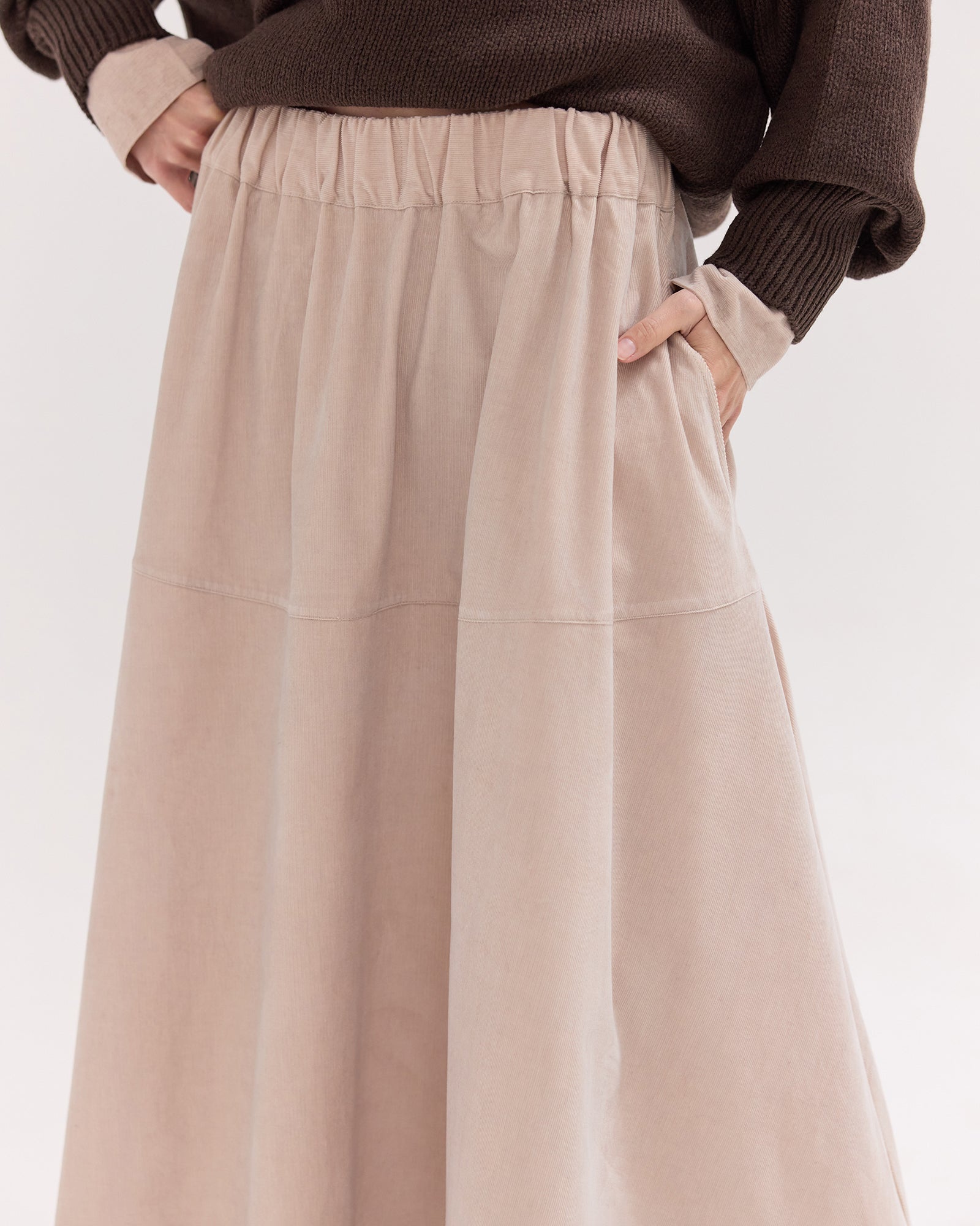 The Corduroy Maxi Skirt | Limestone