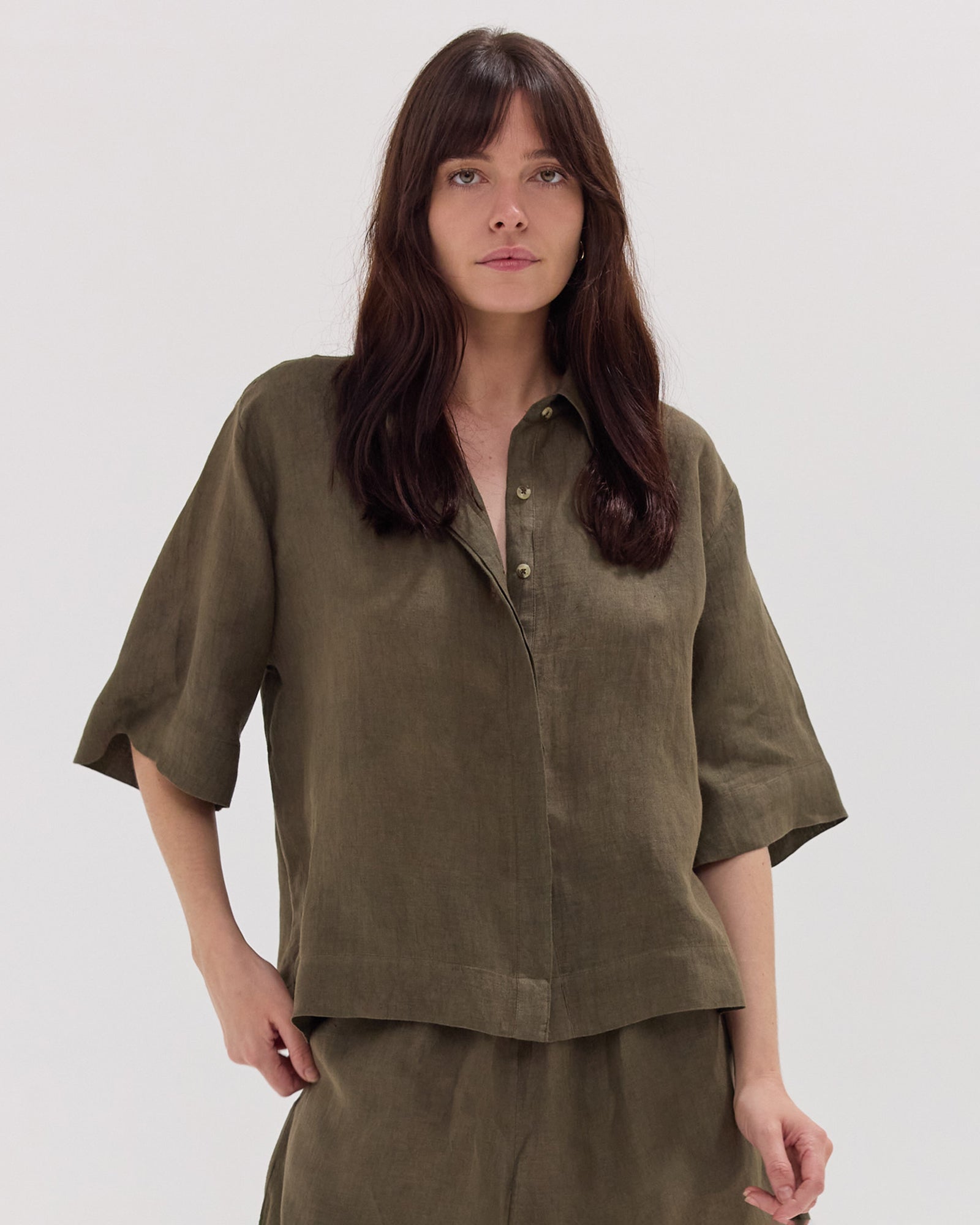 The Cropped Shirt | Olive