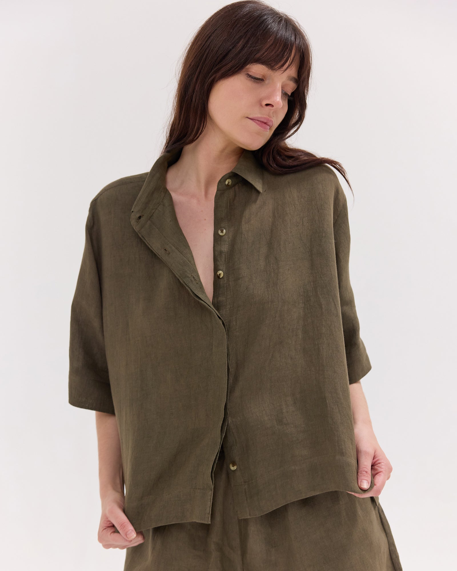 The Cropped Shirt | Olive