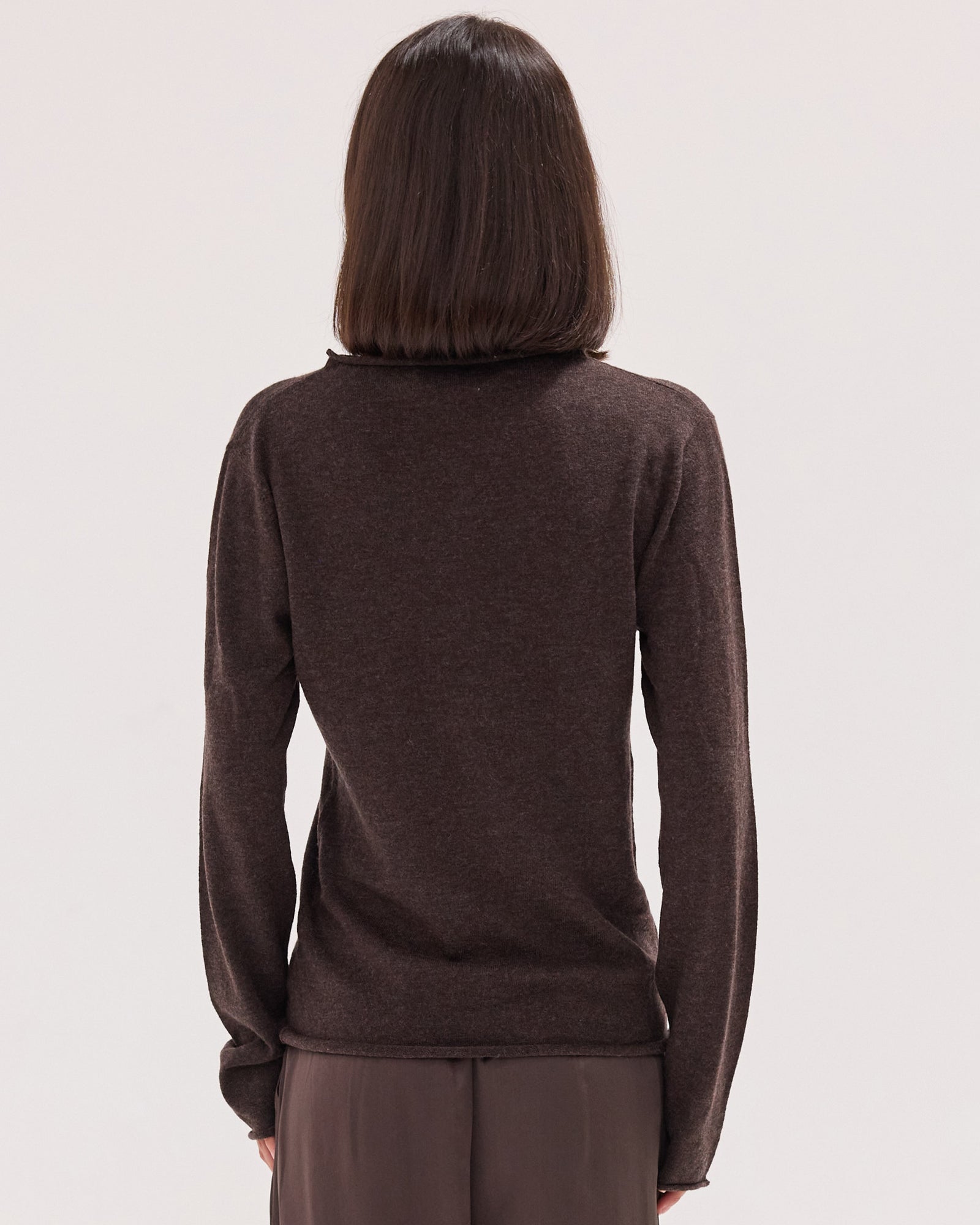 The Funnel Neck Top | Coffee