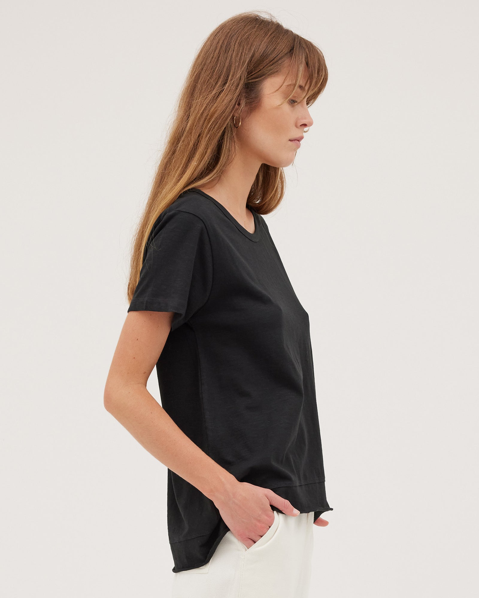 The Raw Hem Slub Tee | Vintage Black