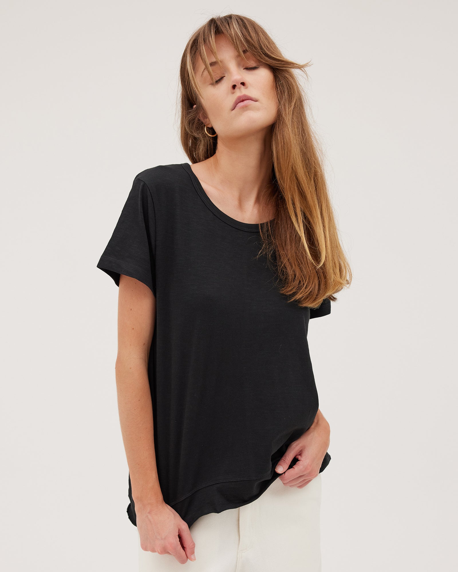 The Raw Hem Slub Tee | Vintage Black