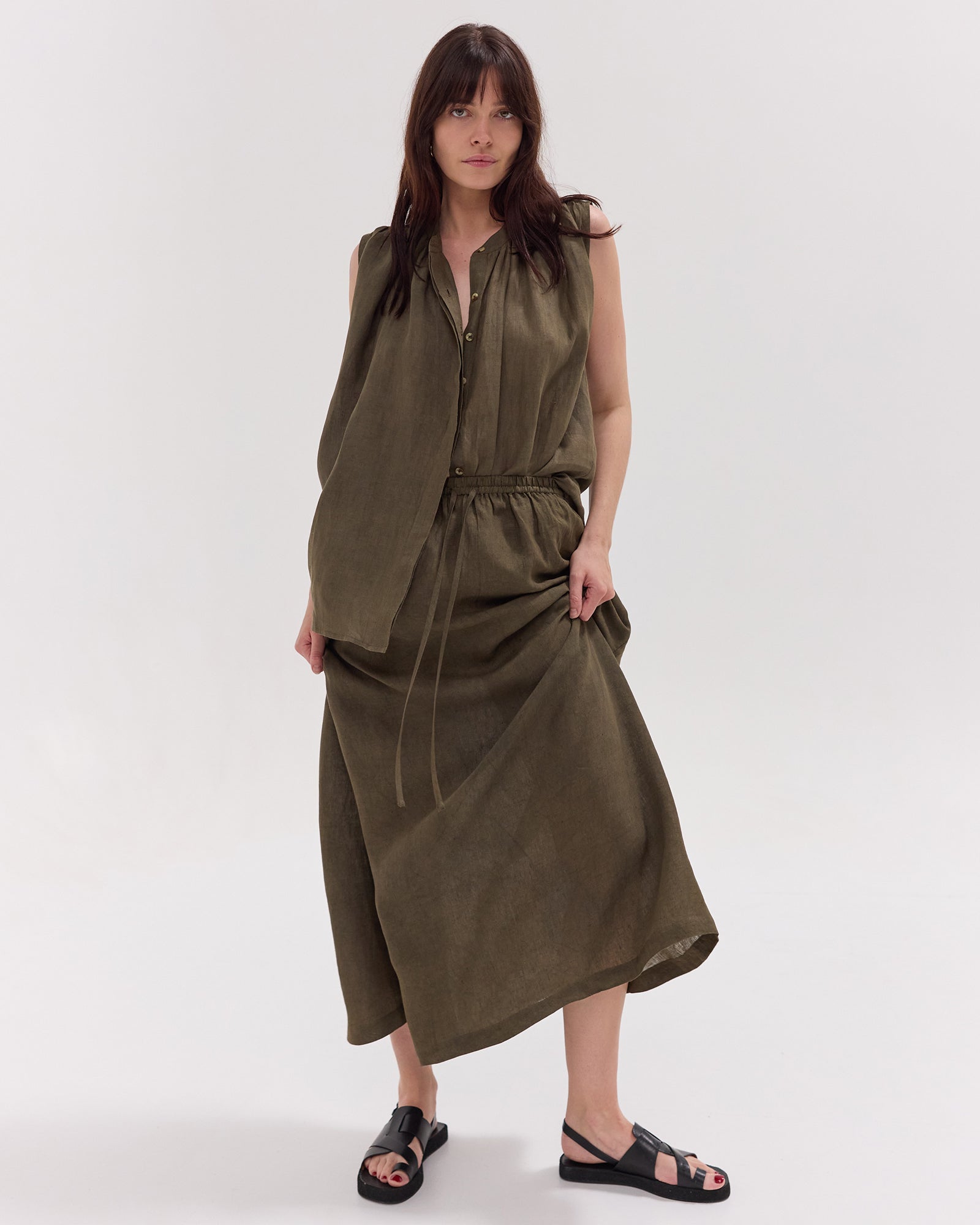The Drawstring Skirt | Olive