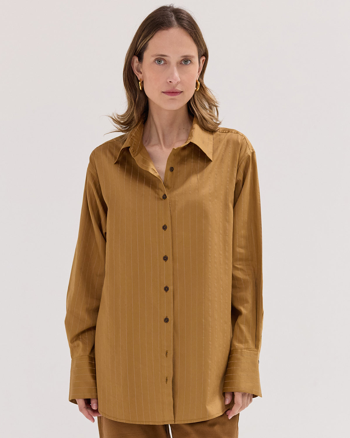 The Dropped Yolk Shirt | Bronze Stripe