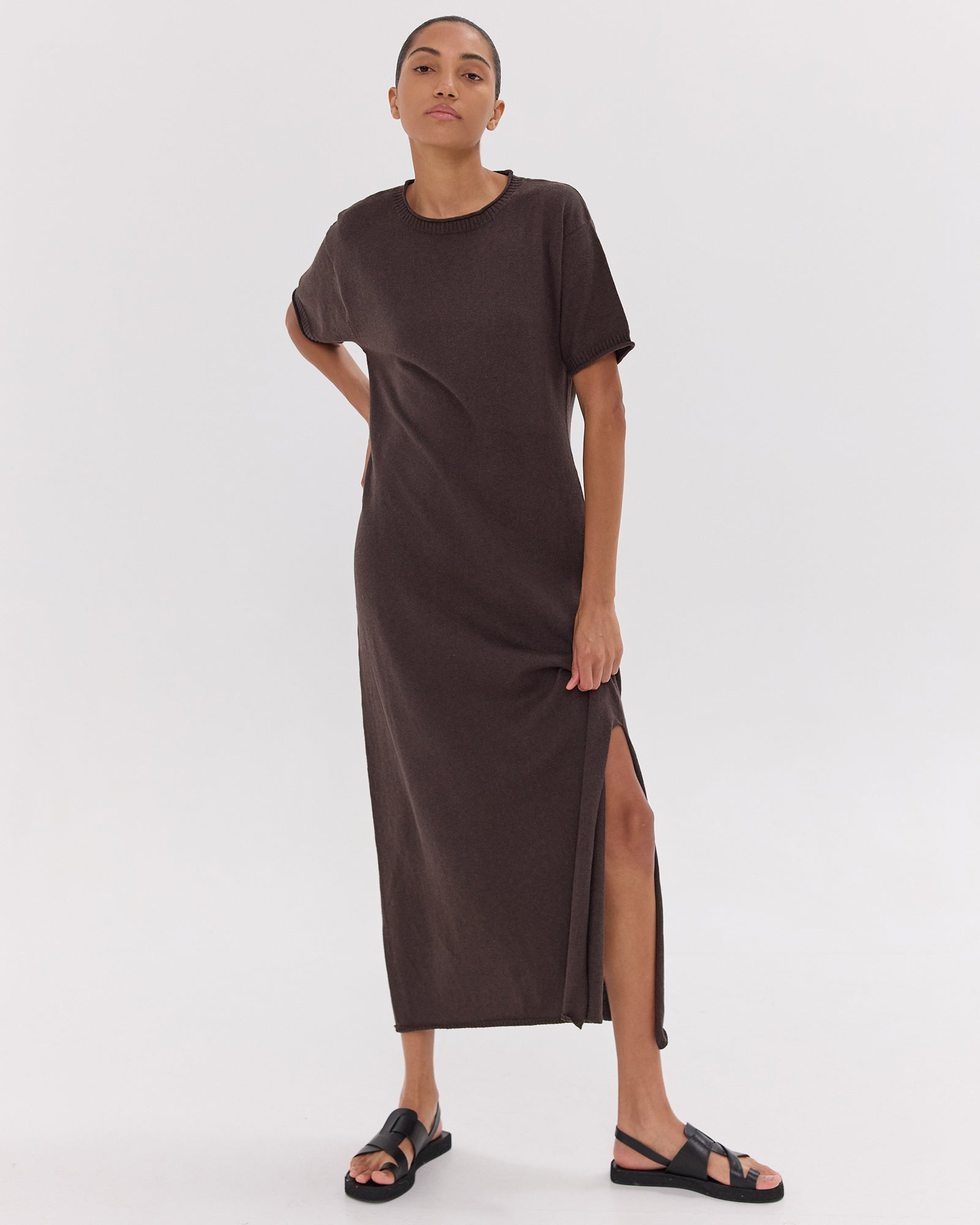 The Knit Tee Dress | Brazil Nut