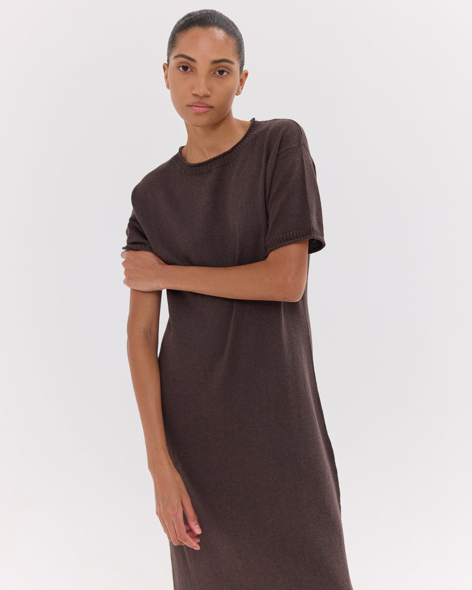 The Knit Tee Dress | Brazil Nut