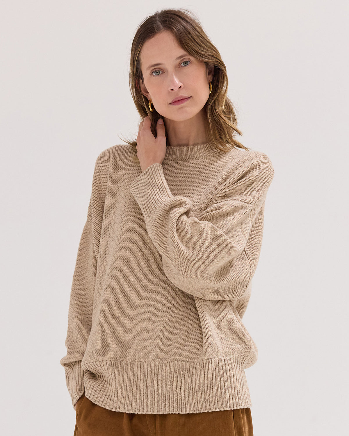 The Billow Sleeve Jumper | Almond