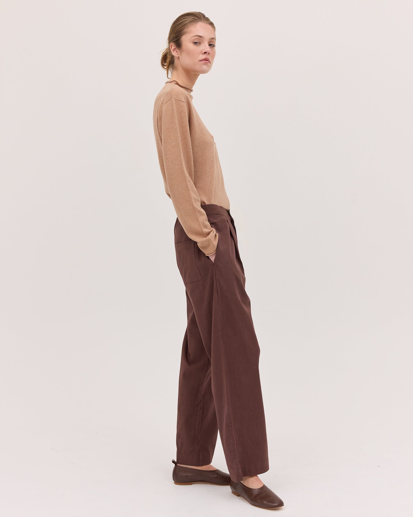 The Relaxed Tailored Pant | Chestnut