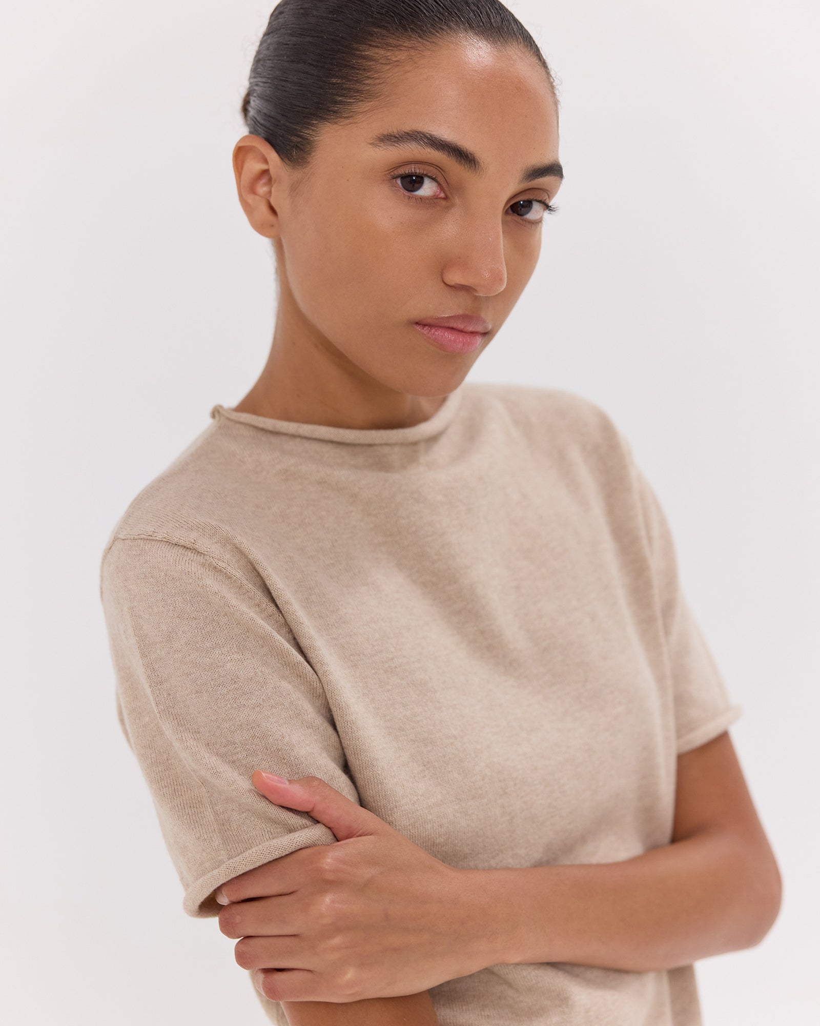 The Funnel Neck Tee | Dune