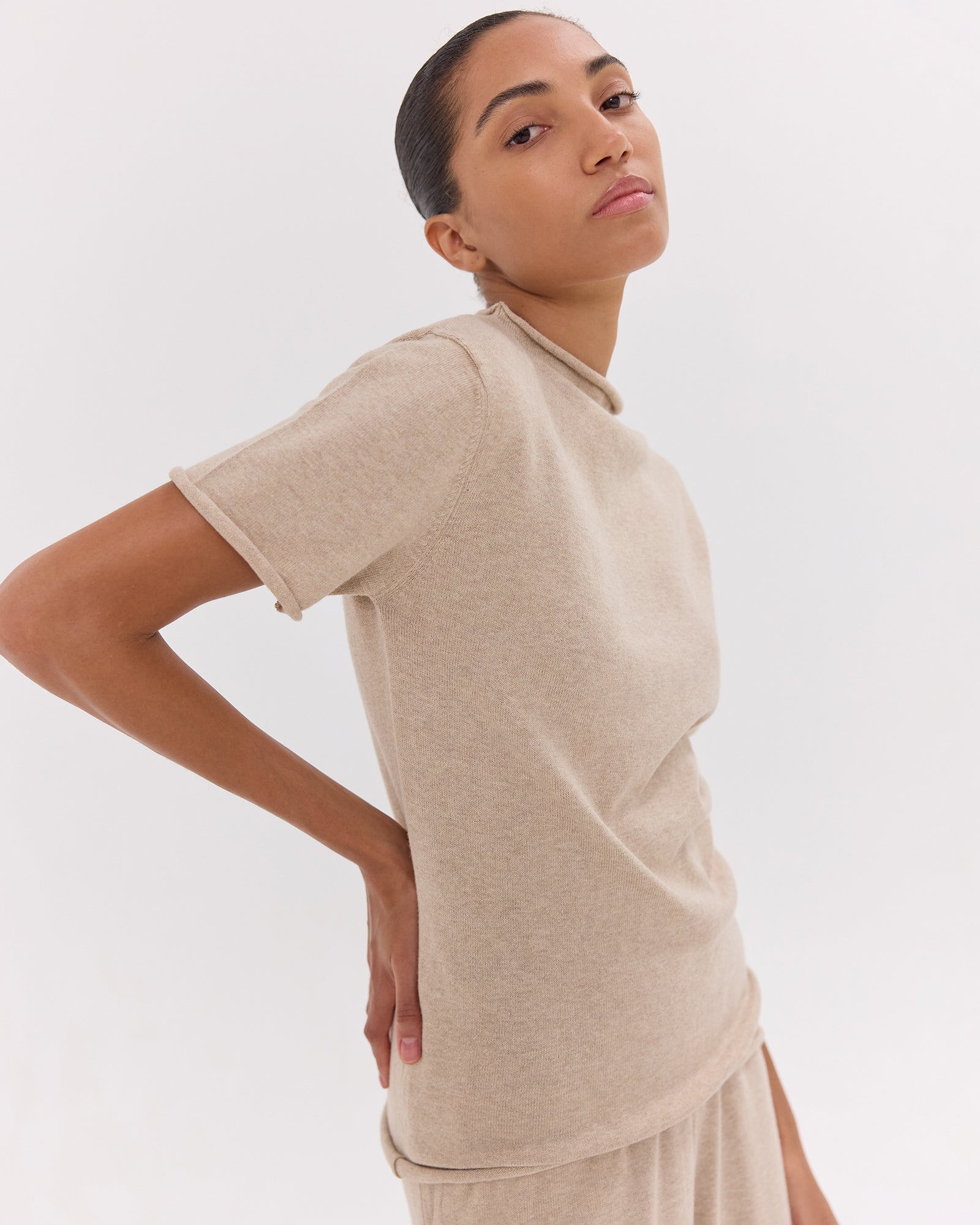 The Funnel Neck Tee | Dune