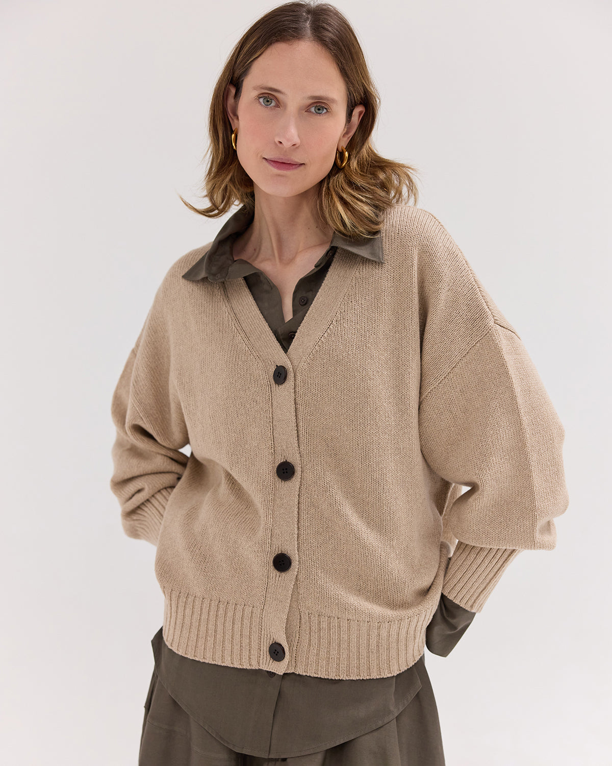 The Cardigan | Almond
