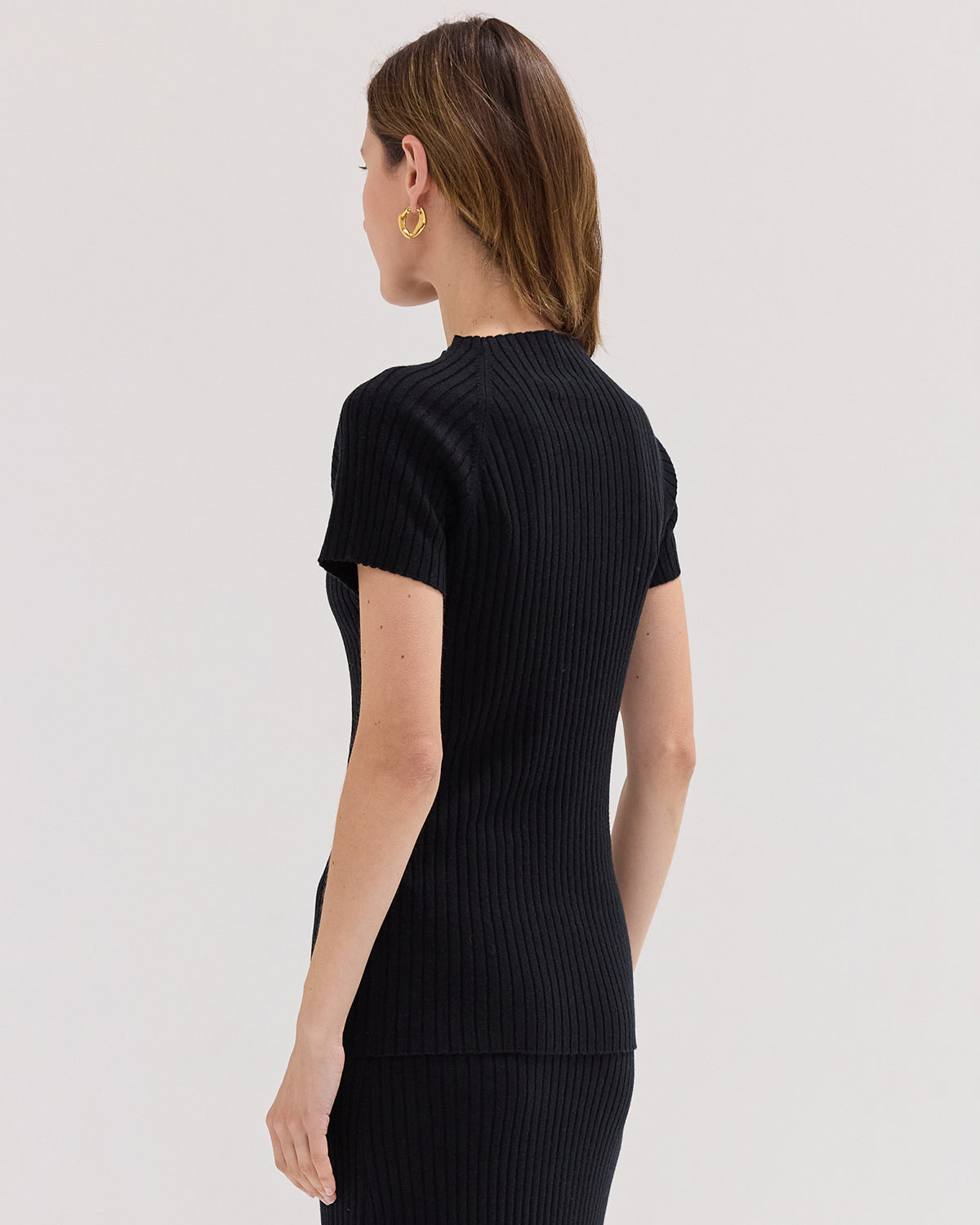 The Rib Knit Tee | Black