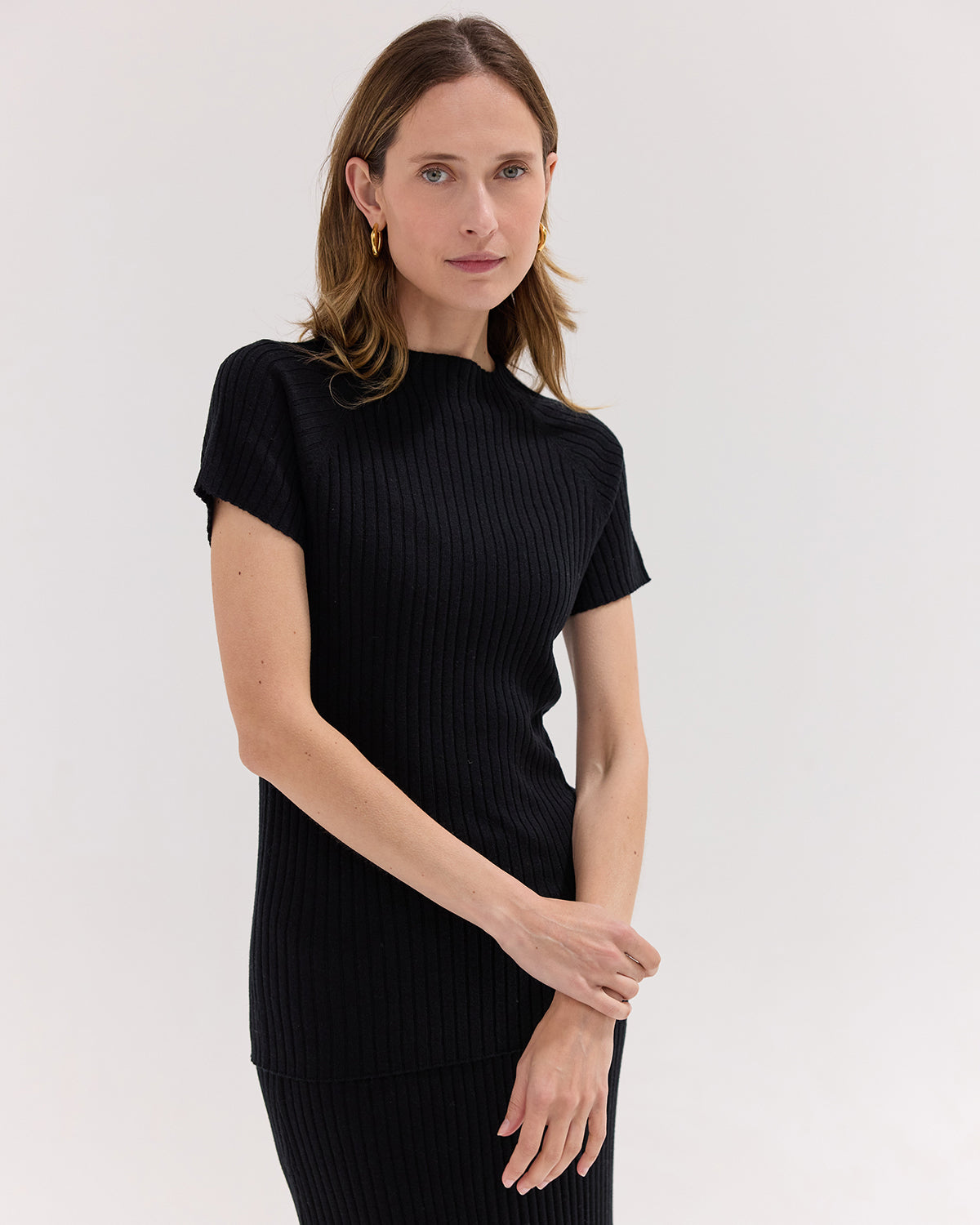 The Rib Knit Tee | Black