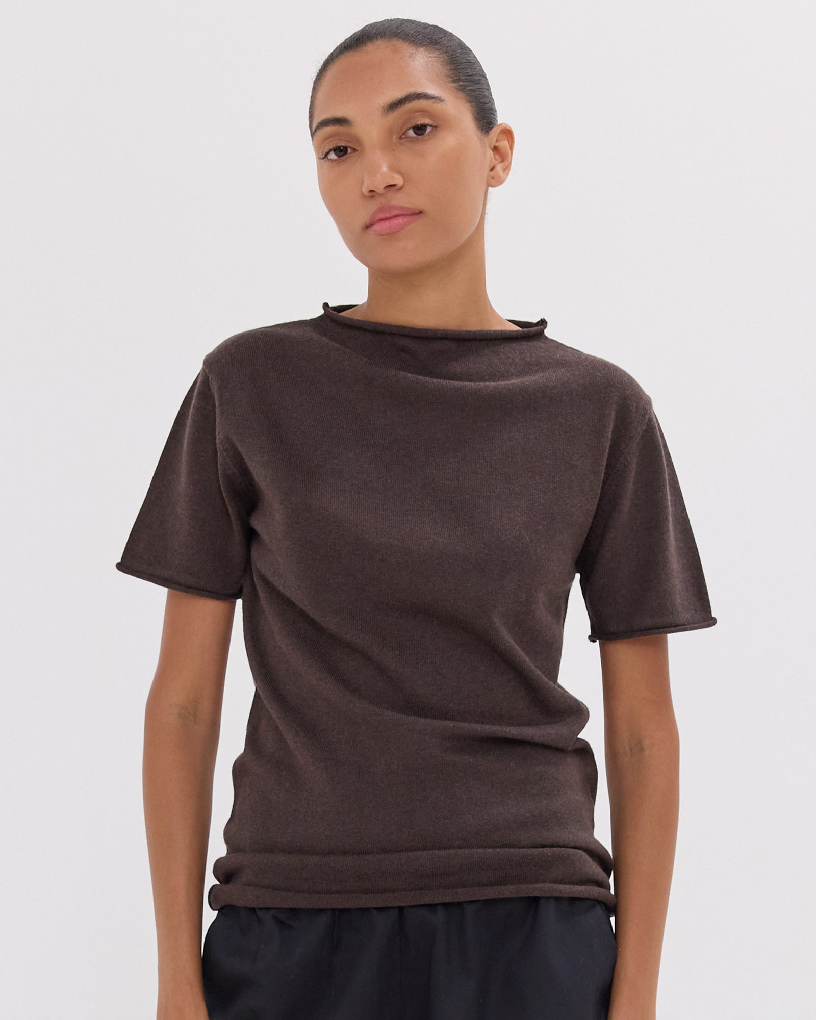 The Funnel Neck Tee | Brazil Nut