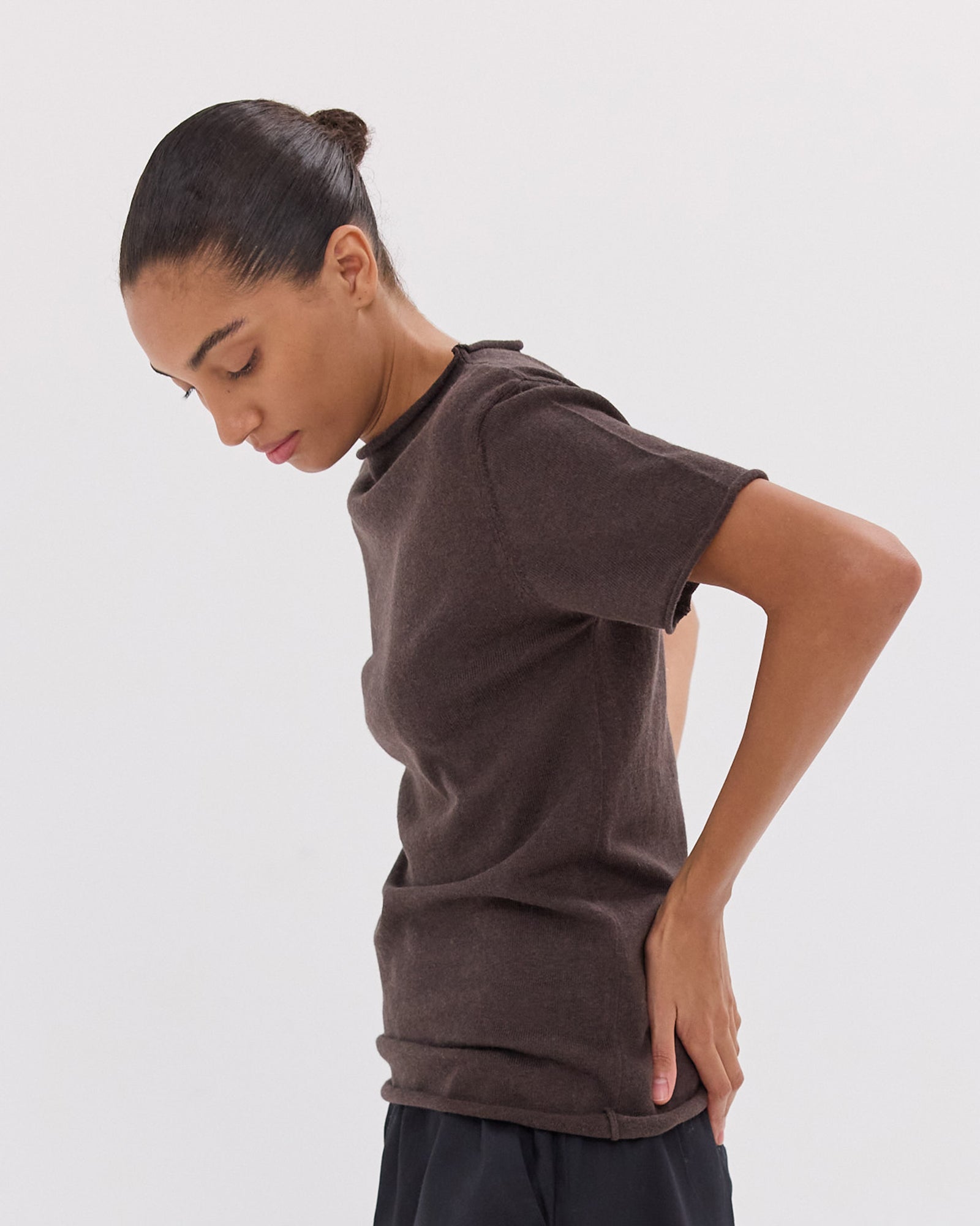 The Funnel Neck Tee | Brazil Nut