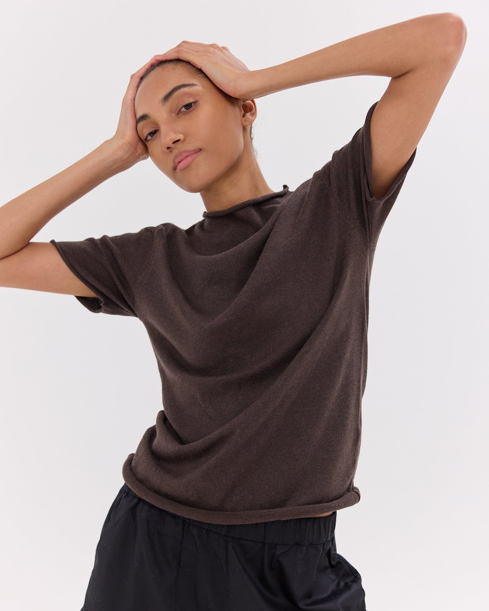 The Funnel Neck Tee | Brazil Nut