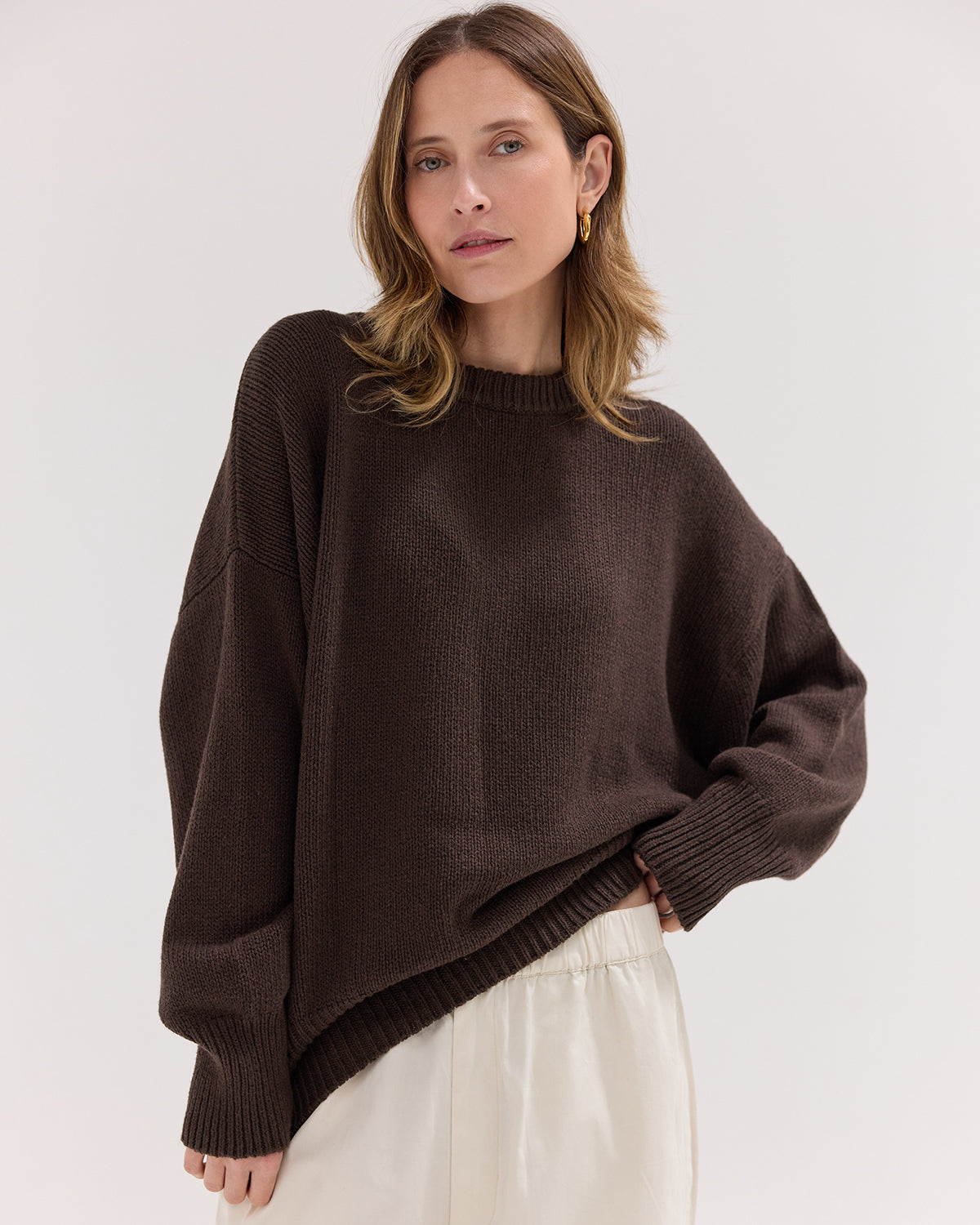 The Billow Sleeve Jumper | Brazil Nut