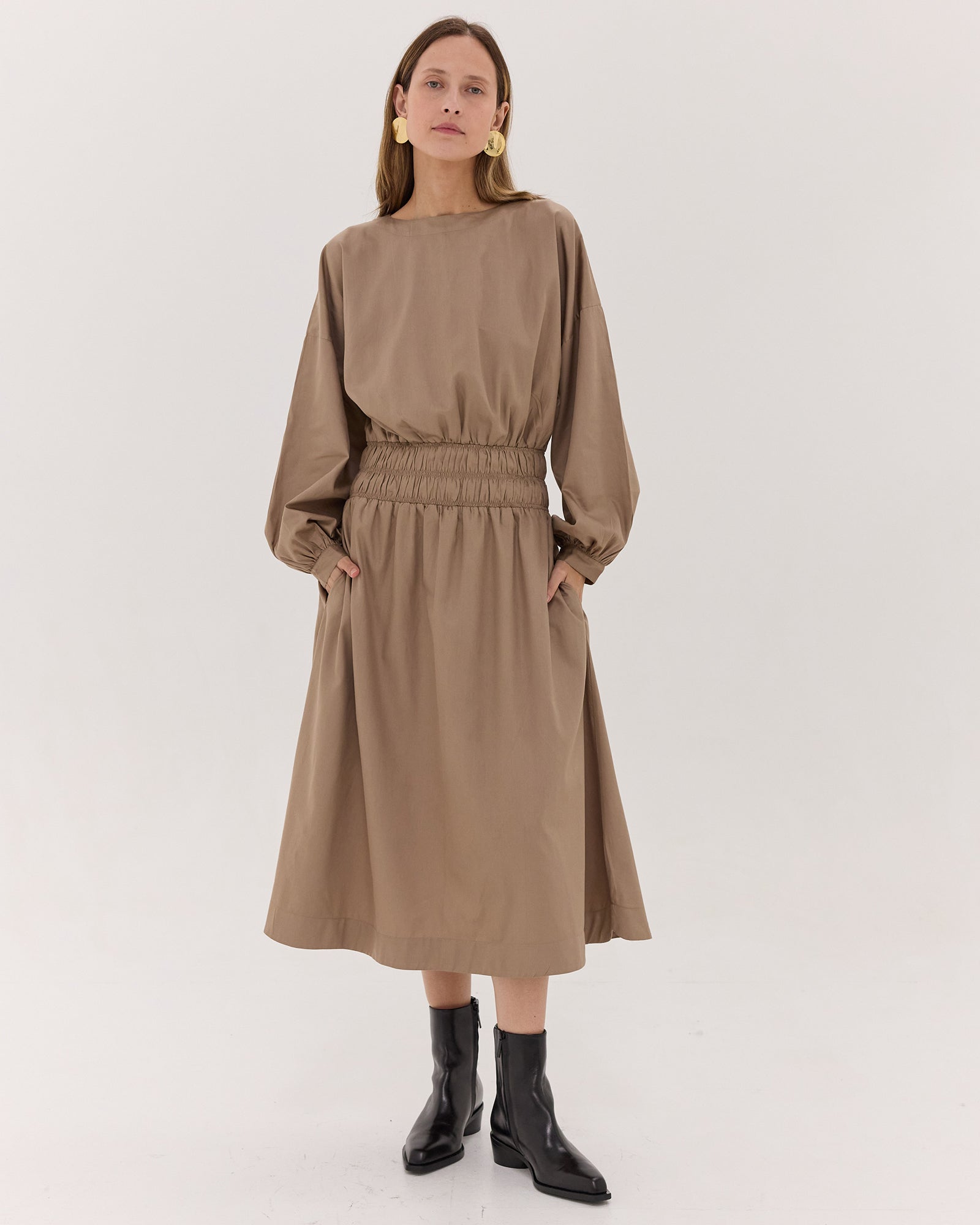 The Billow Sleeve Winter Dress | Praline