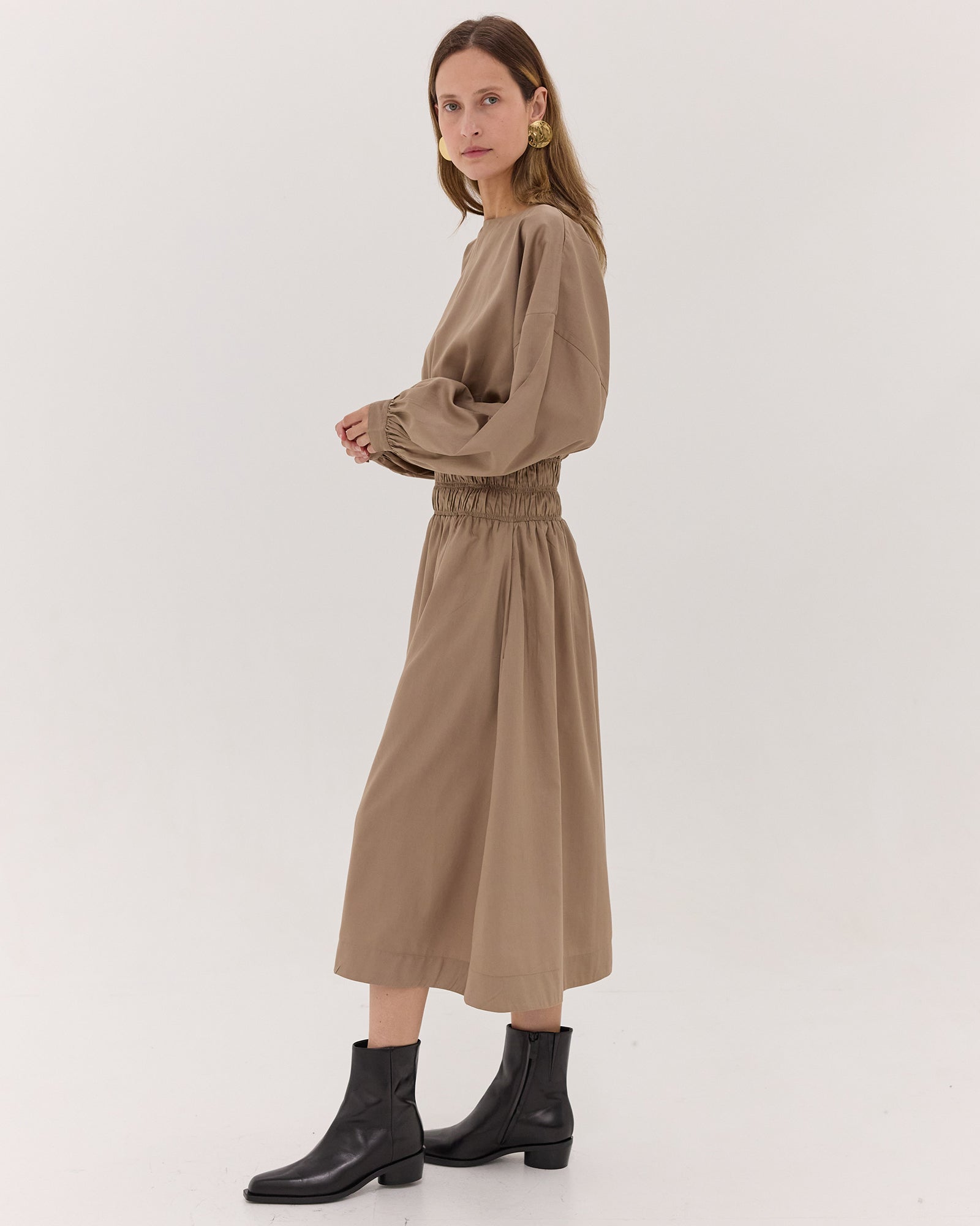 The Billow Sleeve Winter Dress | Praline