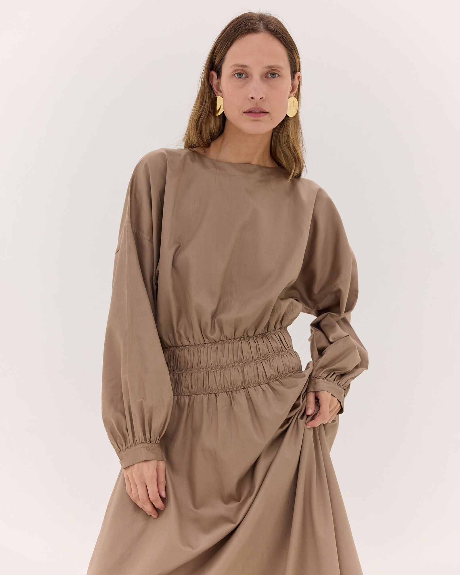 The Billow Sleeve Winter Dress | Praline