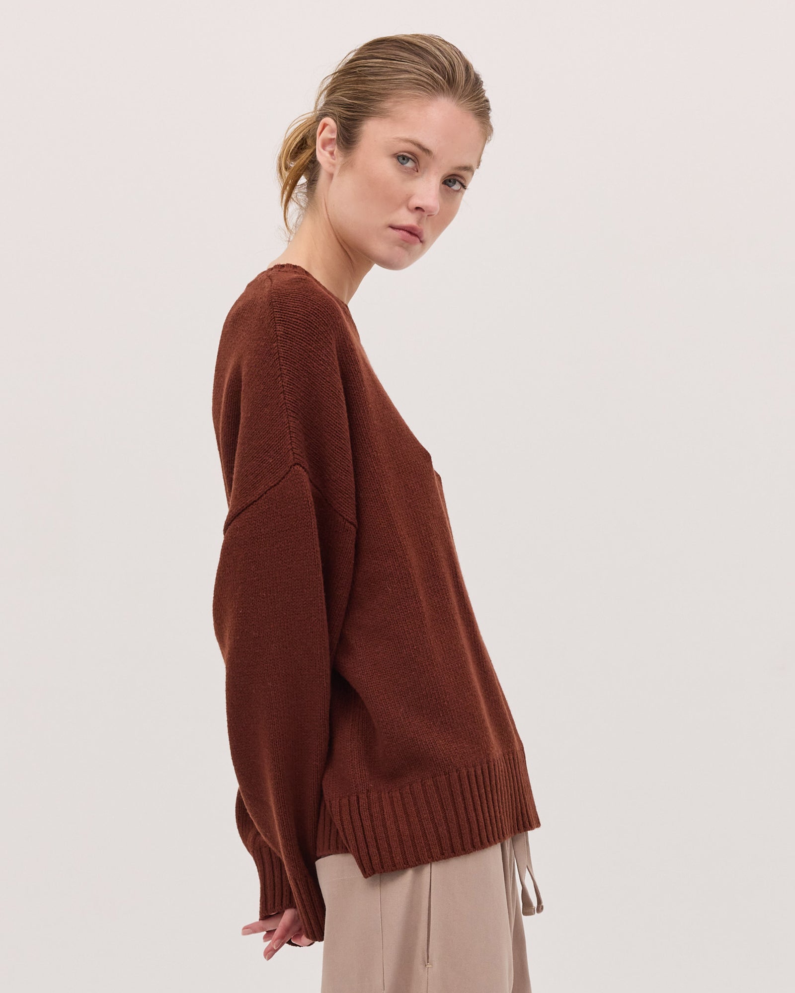 The Billow Sleeve Jumper | Mahogany