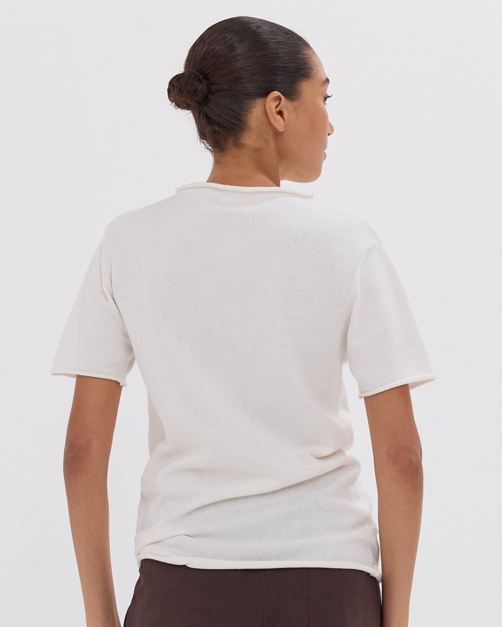 The Funnel Neck Tee | White