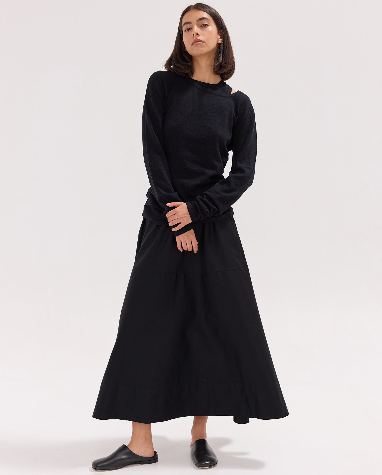 The Poplin Maxi Skirt | Black