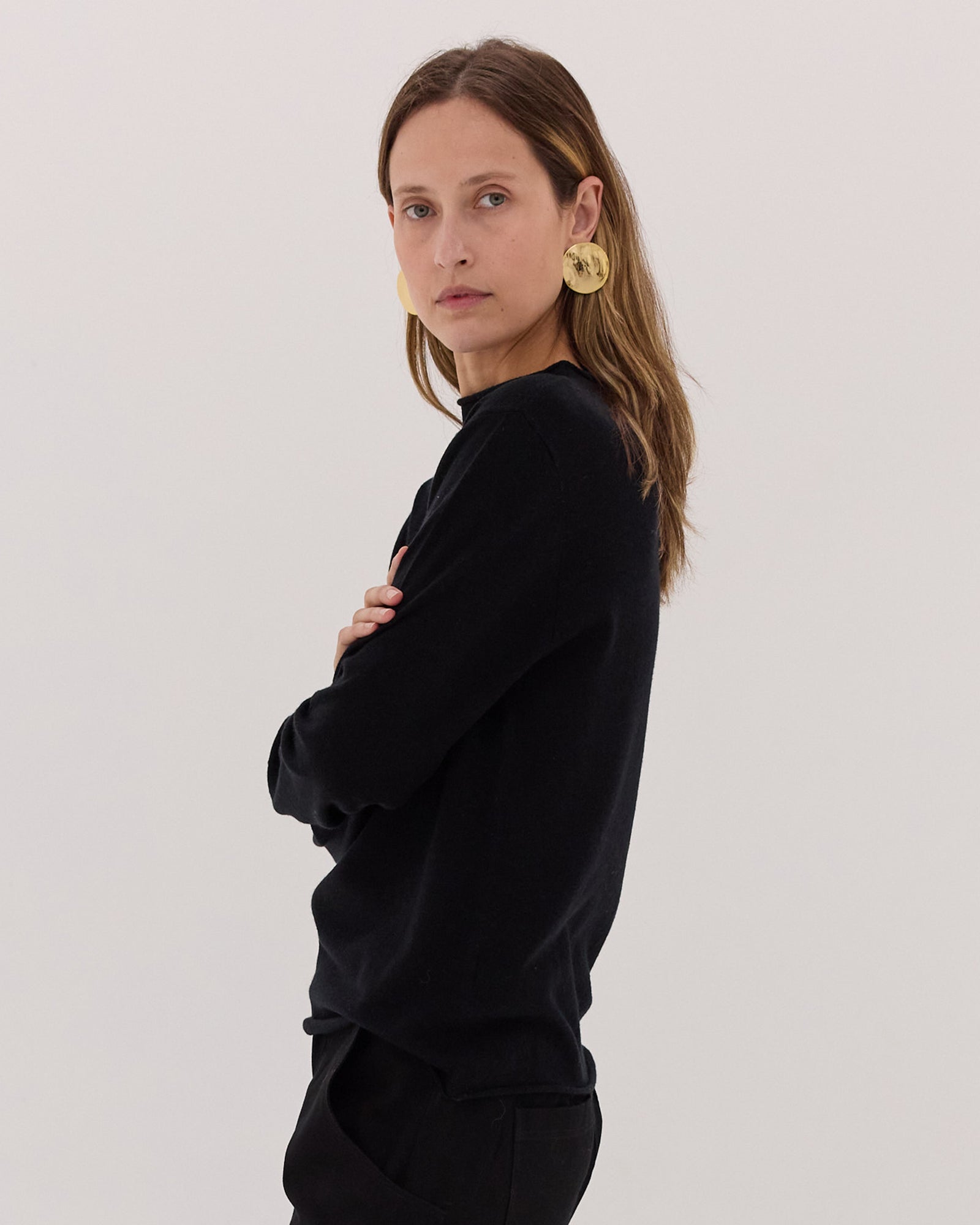 The Funnel Neck Top | Black