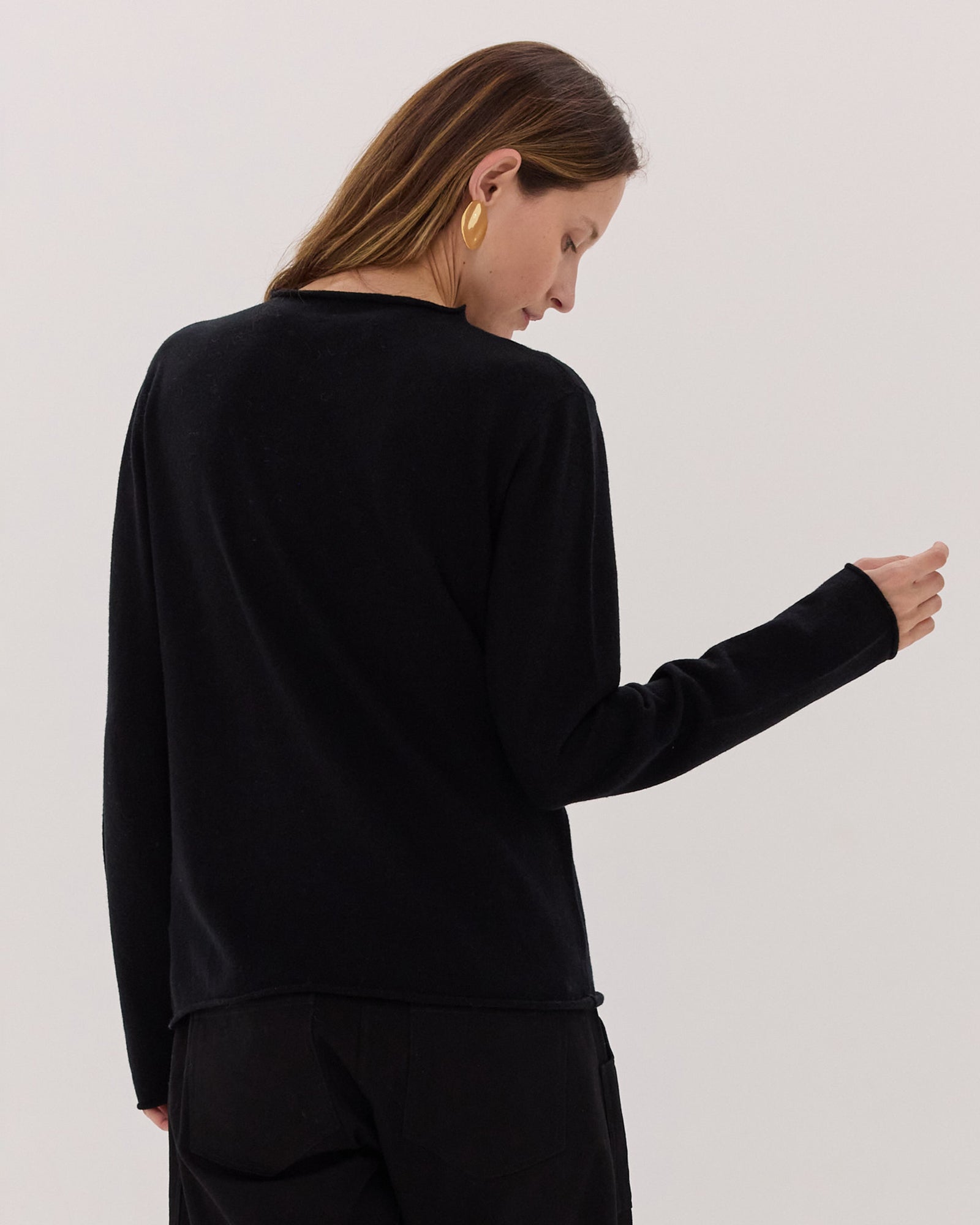 The Funnel Neck Top | Black