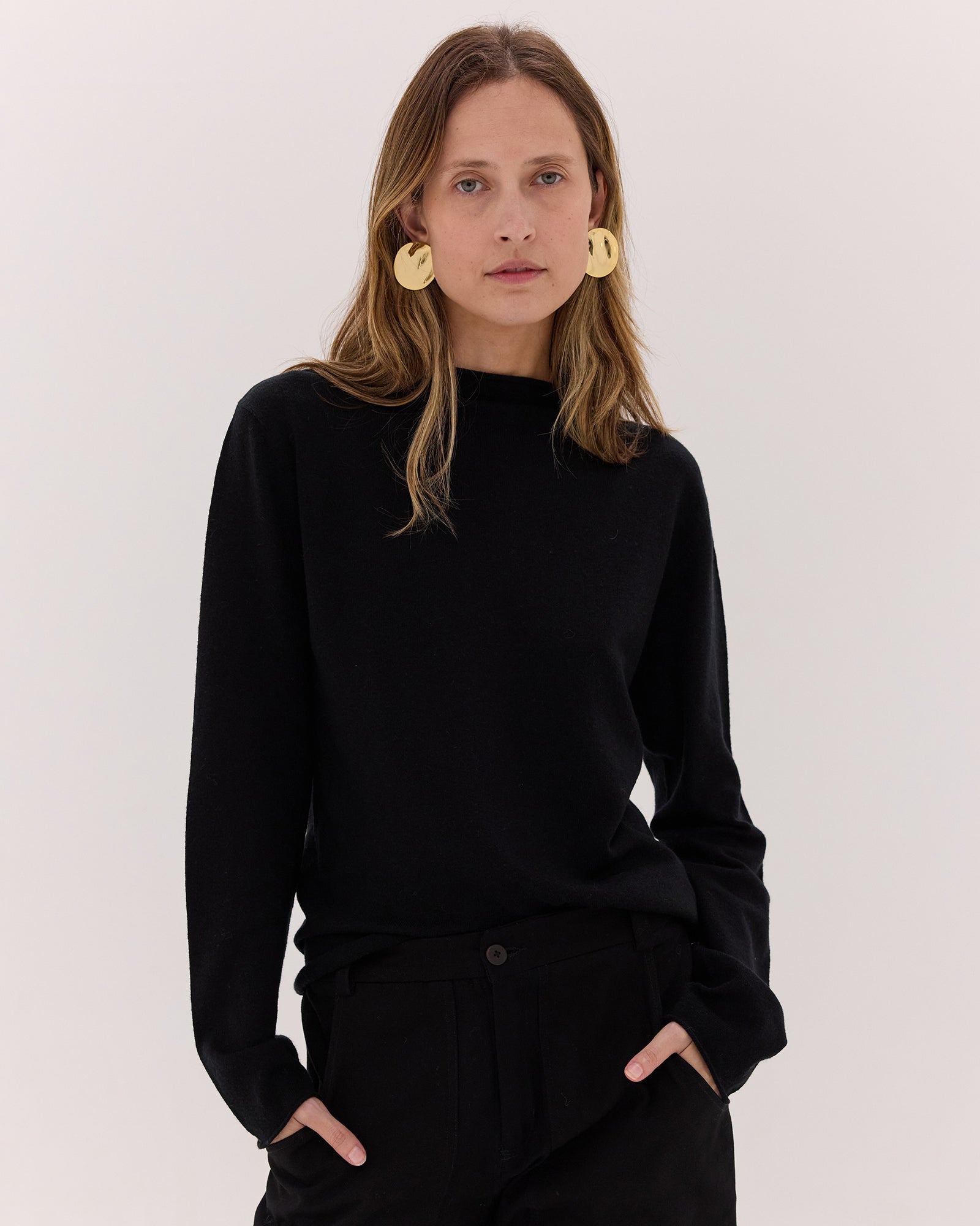 The Funnel Neck Top | Black