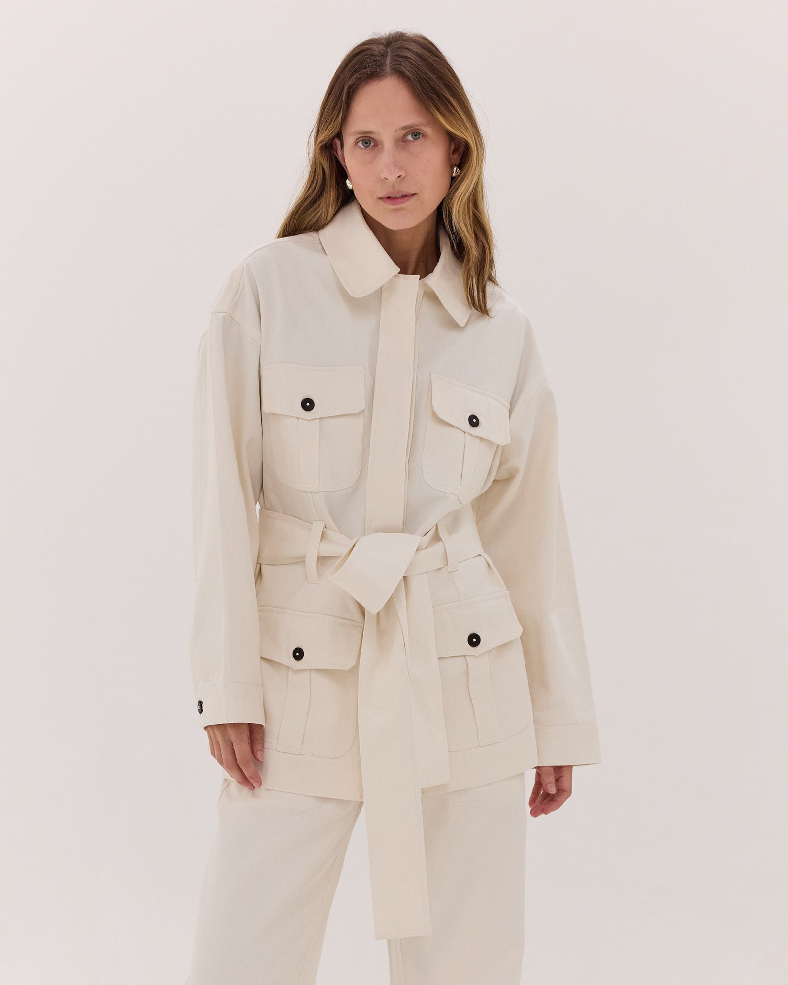 The Denim Safari Jacket | Natural