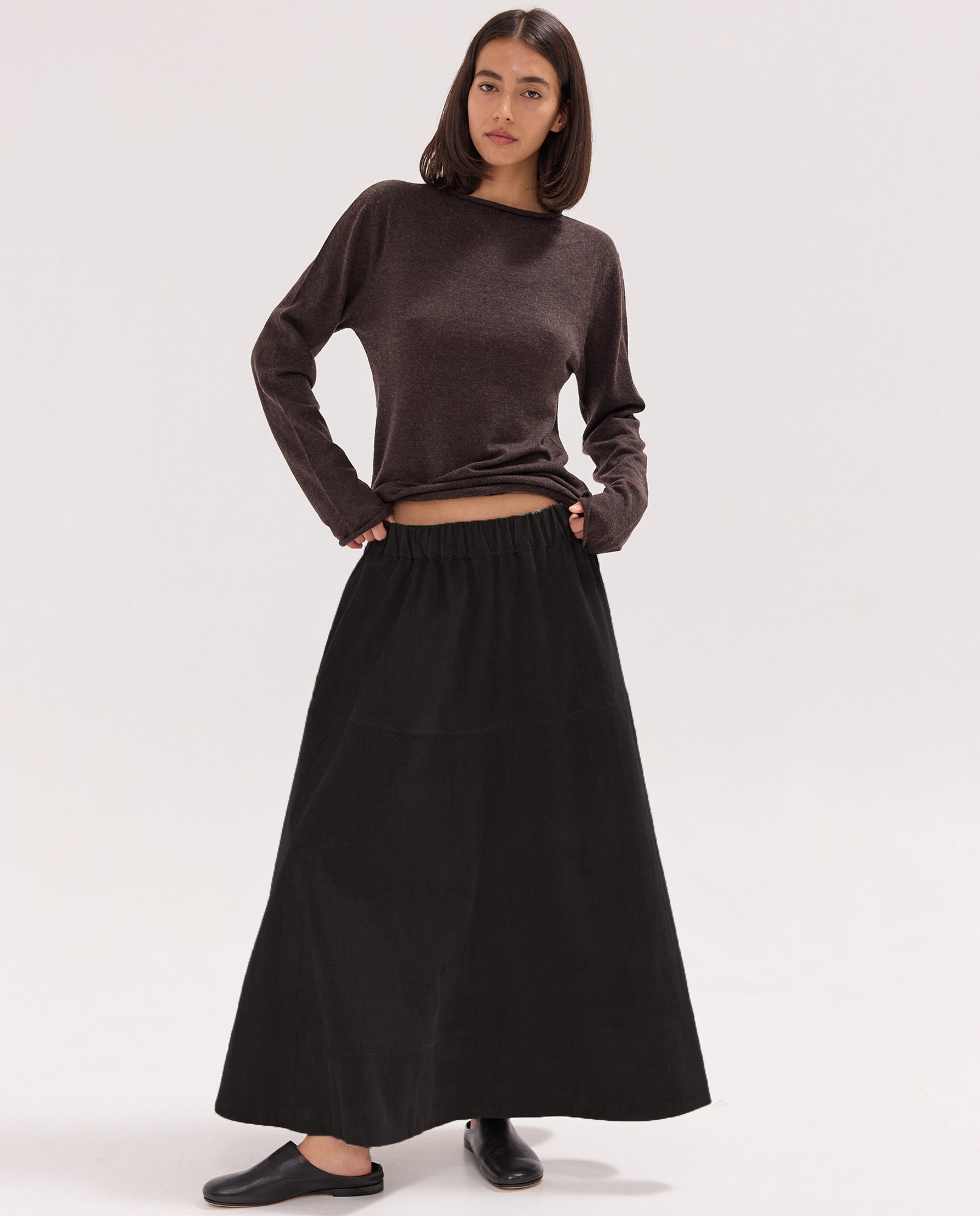 The Corduroy Maxi Skirt | Black