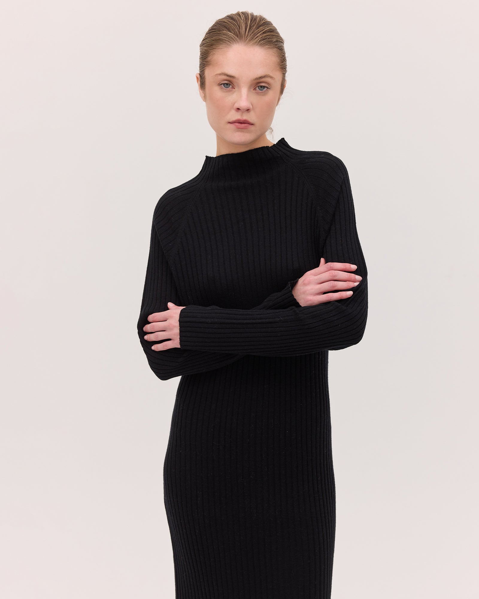 The Rib Knit Dress | Black