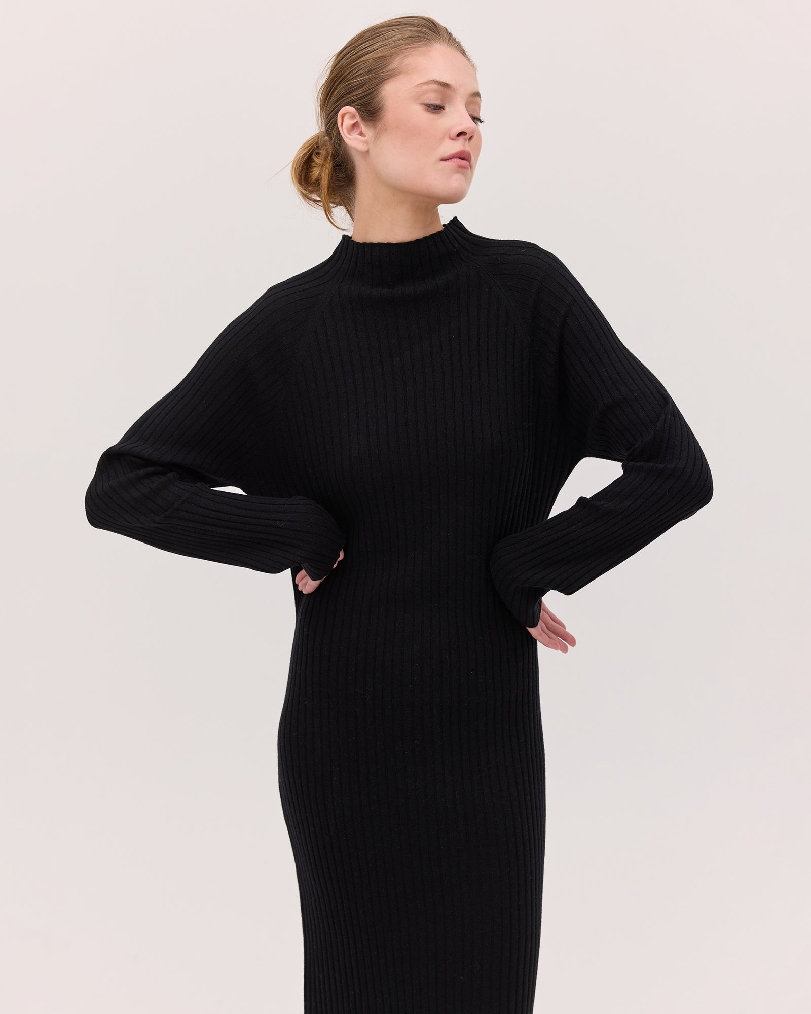 The Rib Knit Dress | Black