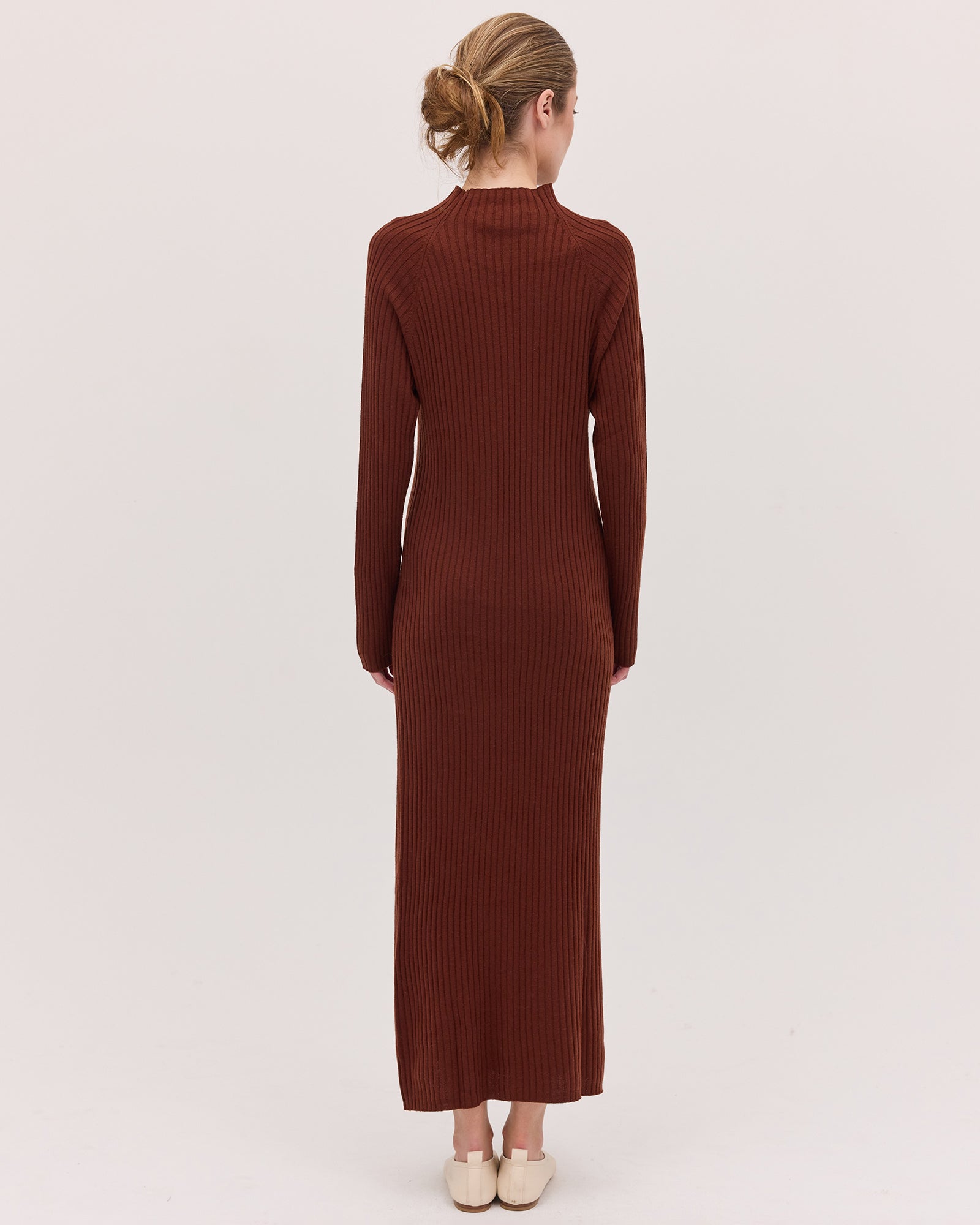 The Rib Knit Dress | Mahogany