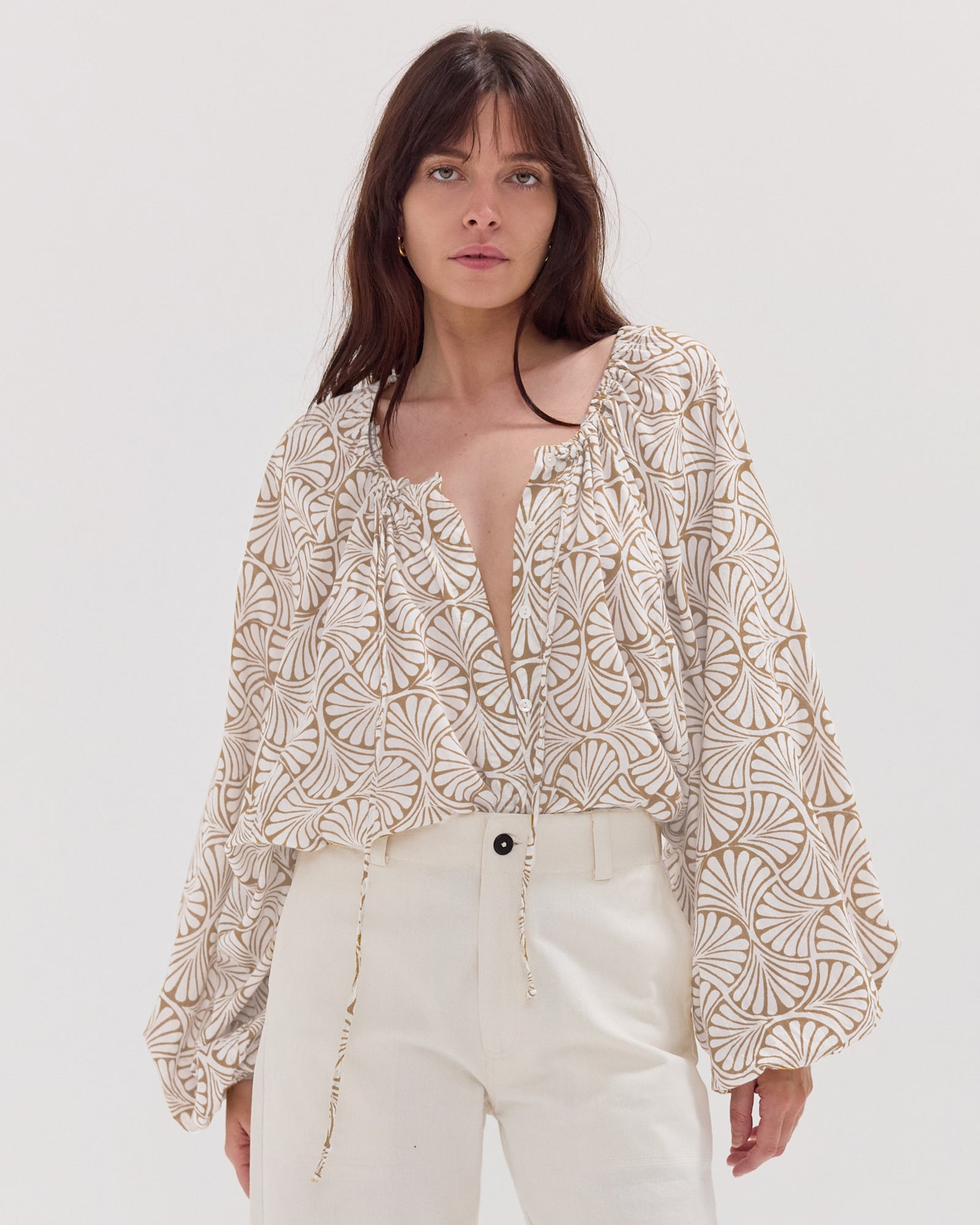 The Block Print Blouse | Stone