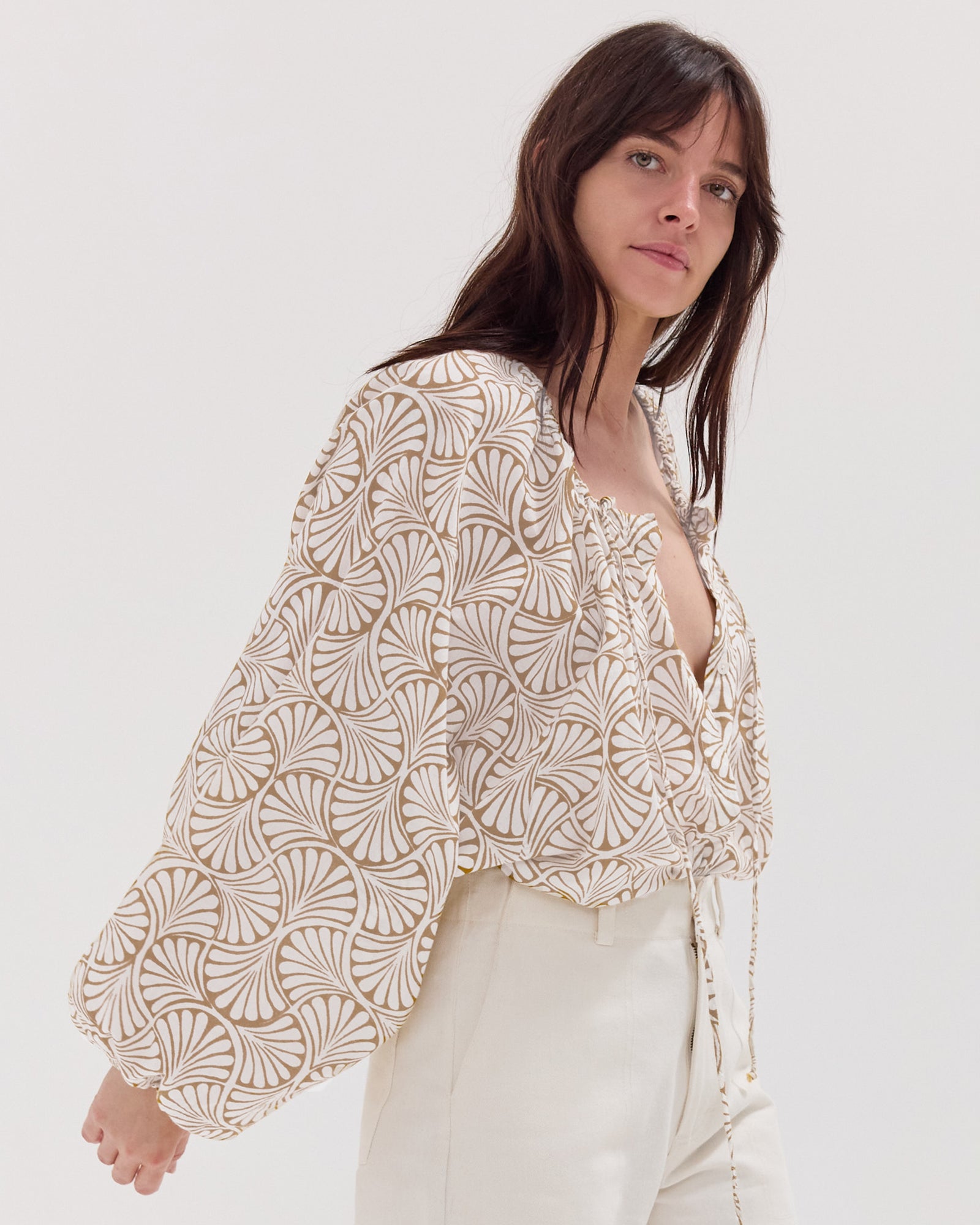 The Block Print Blouse | Stone